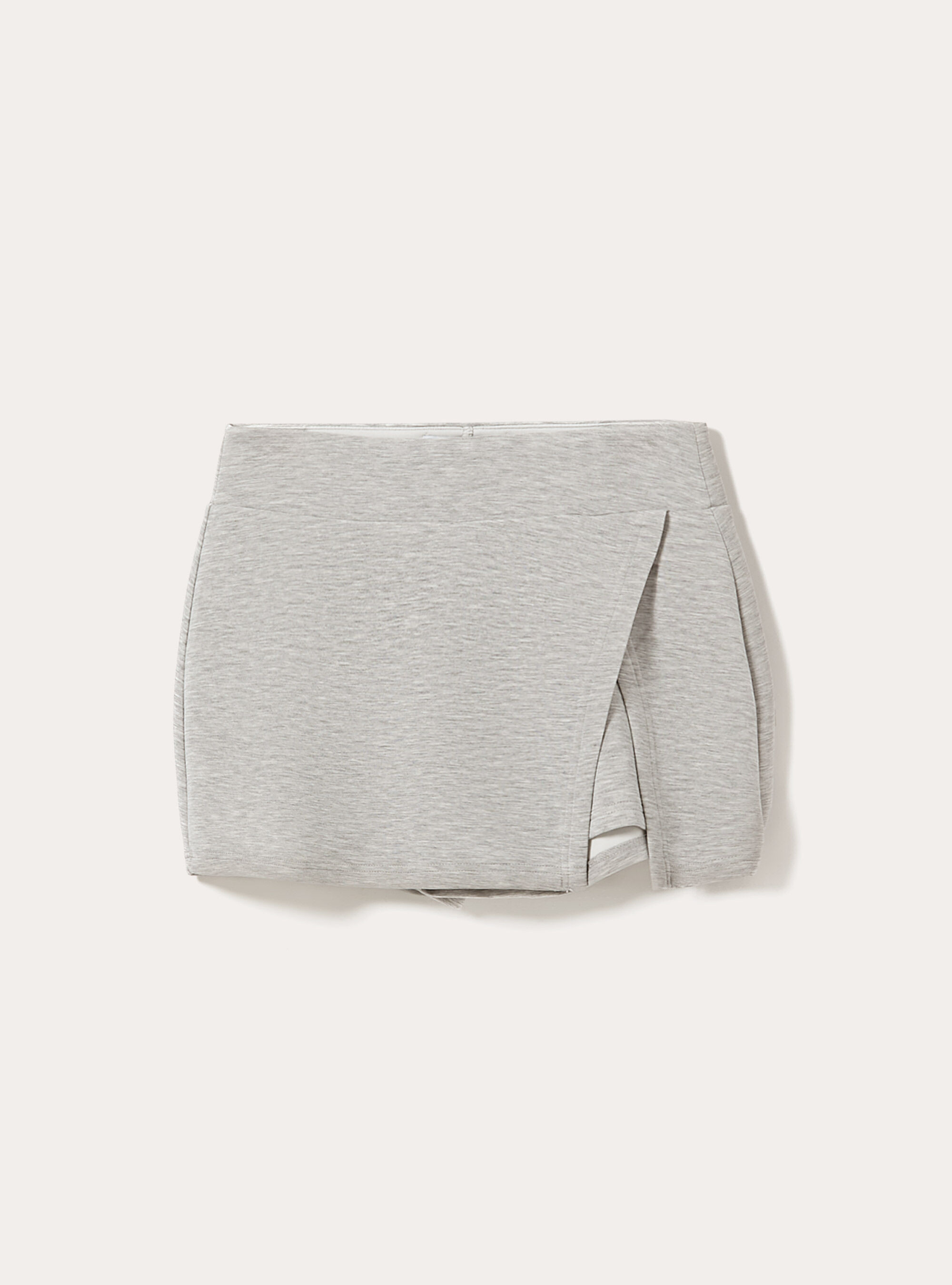 Jupe-short douce au toucher, couleur unie, MGY3 GREY MEL LIGHT