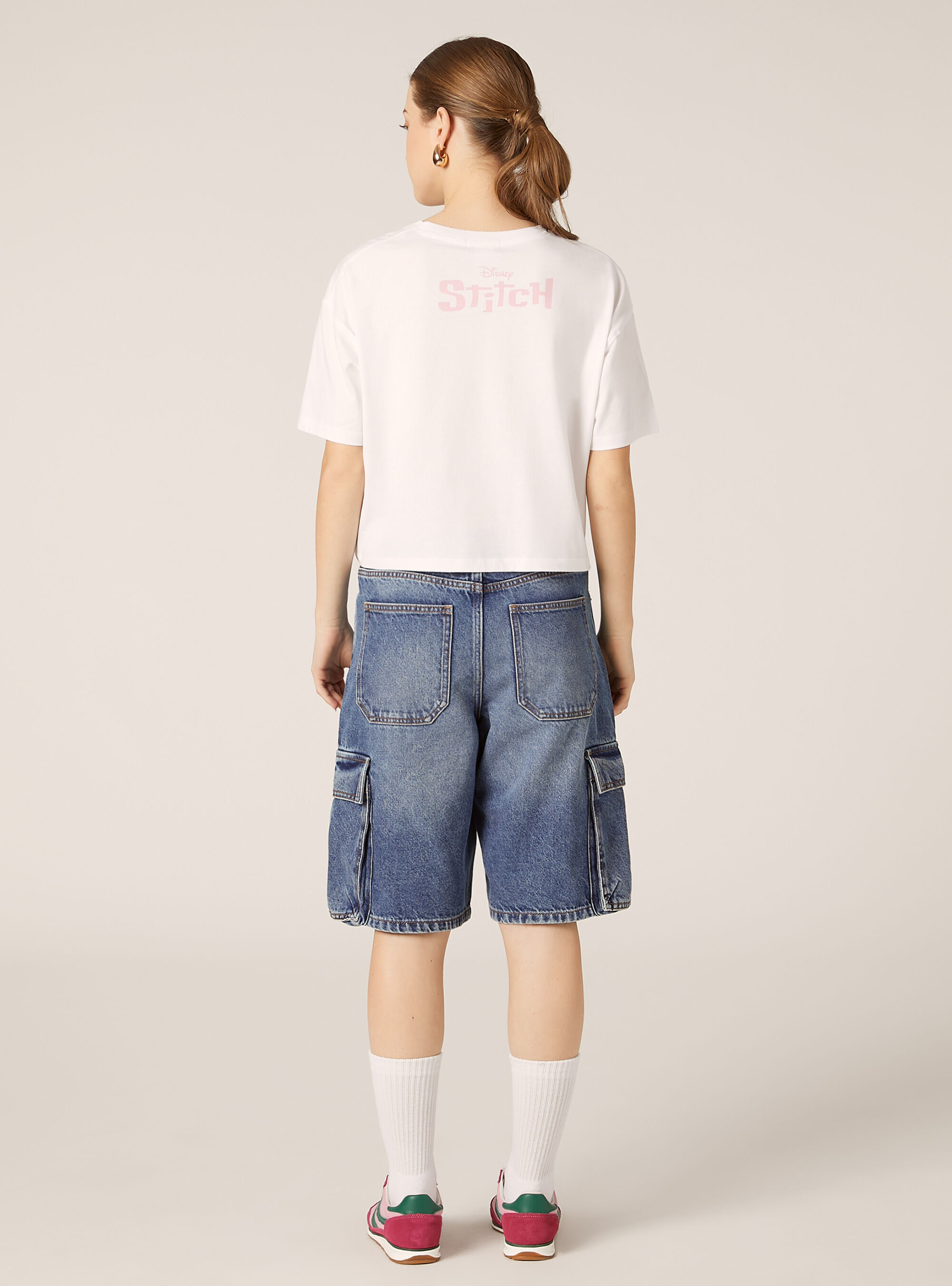 Stitch / Alcott print t-shirt, WH3 WHITE