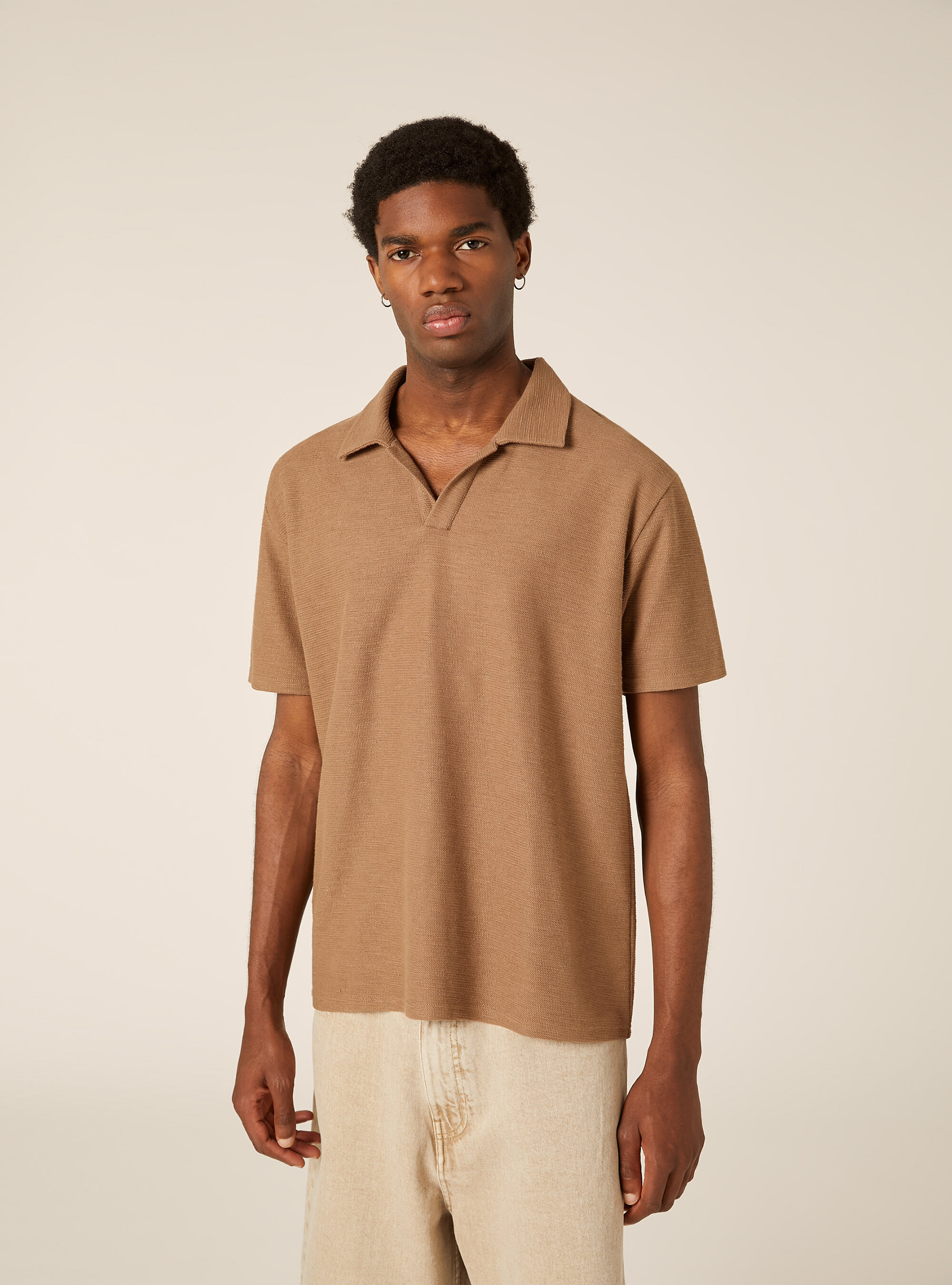 Polo de tejido waffle