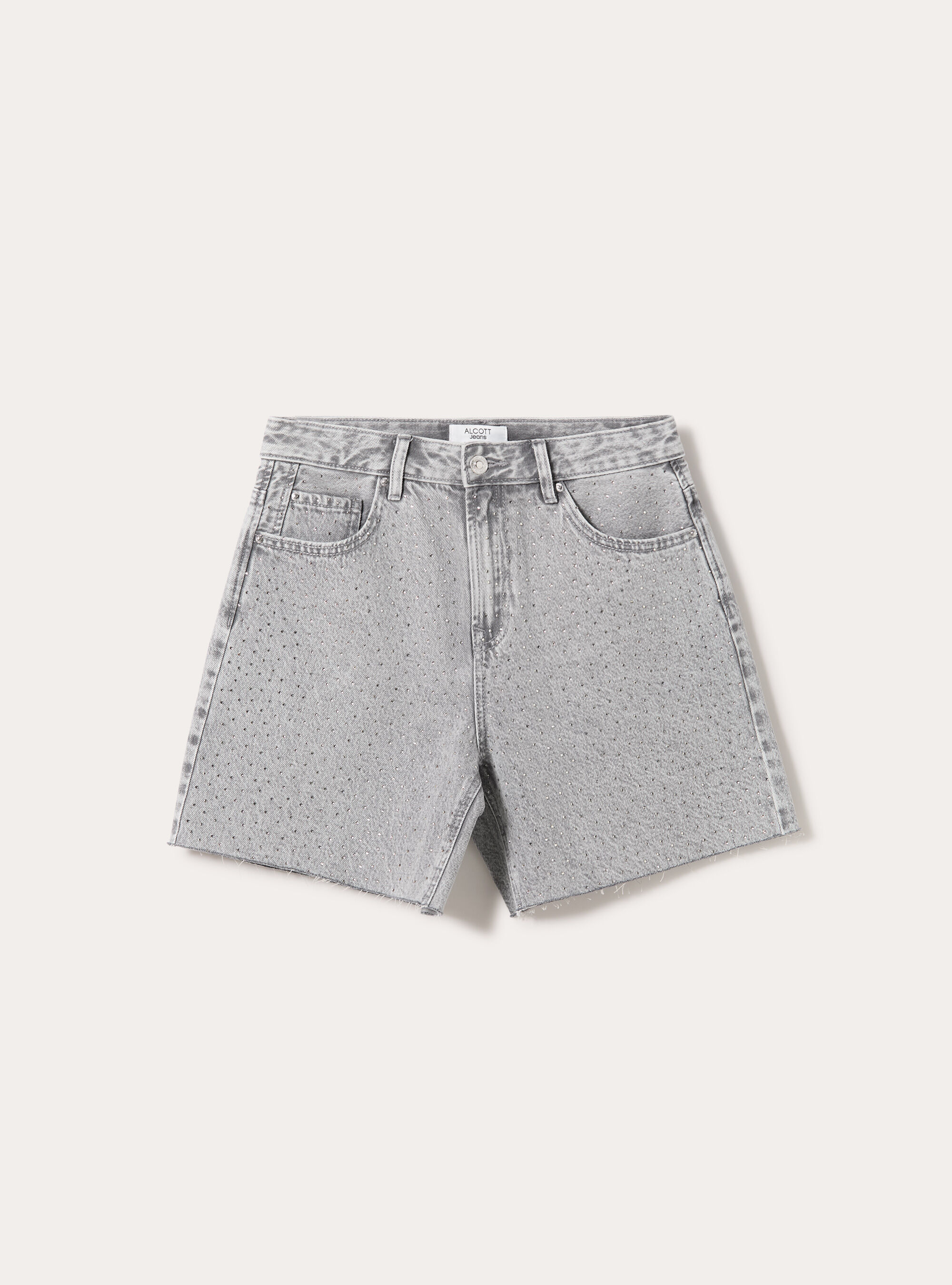 Bermuda con strass, D00G GREY