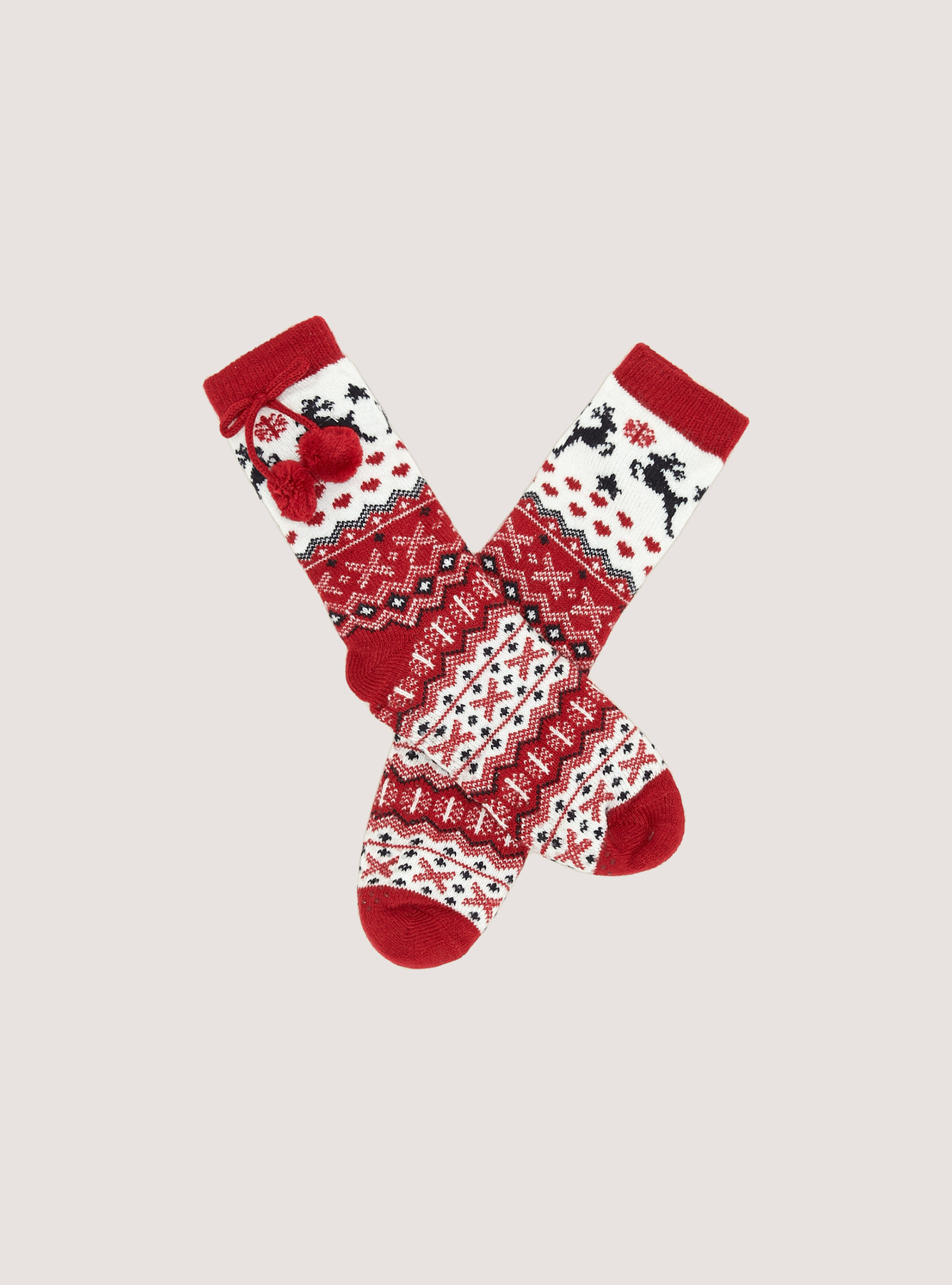 Calzini Christmas Collection con pon pon, RD2 RED MEDIUM