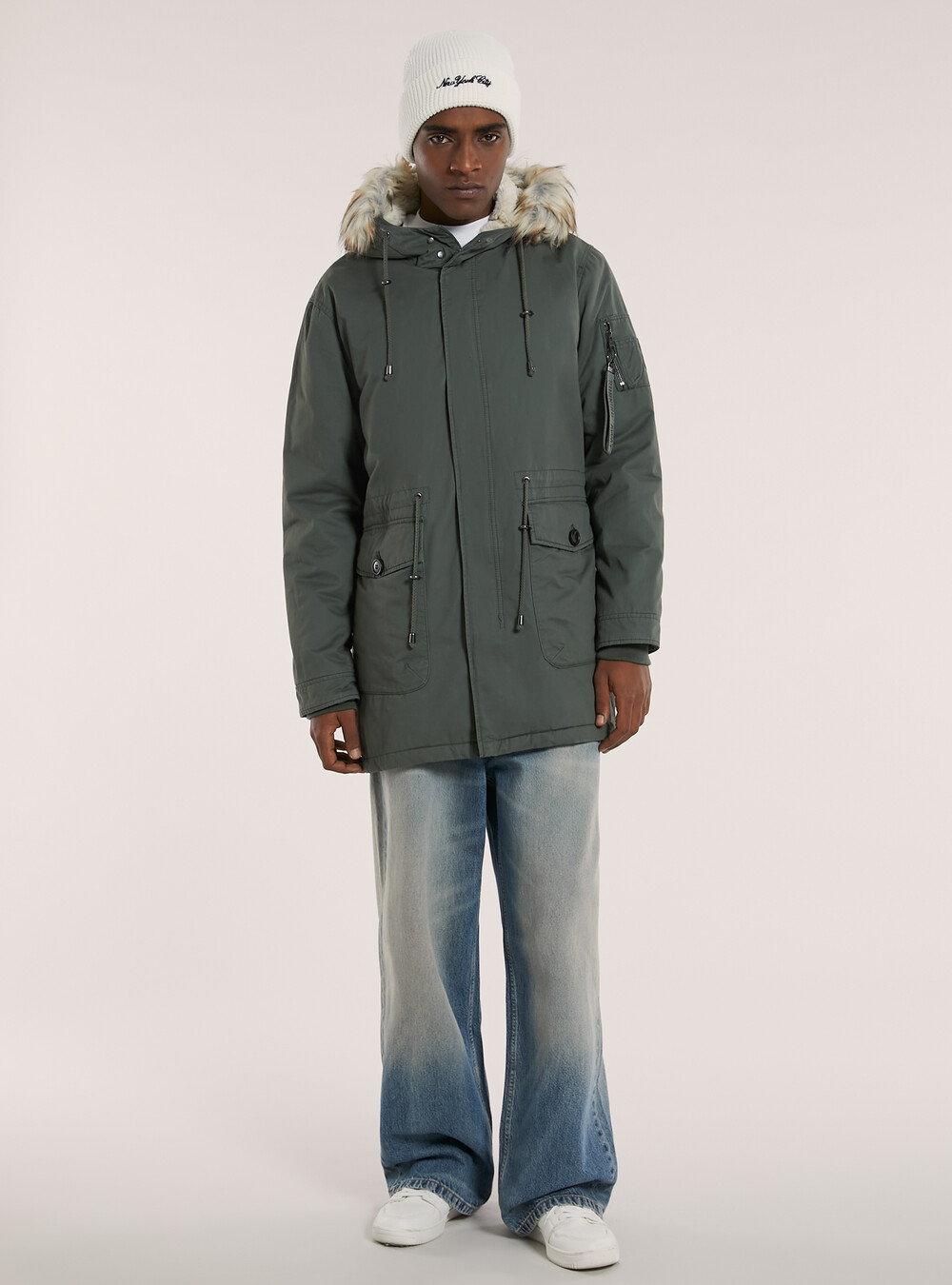 Parka Giacca Con La Coda Men Hooded Winter Warm Fishtail Parka