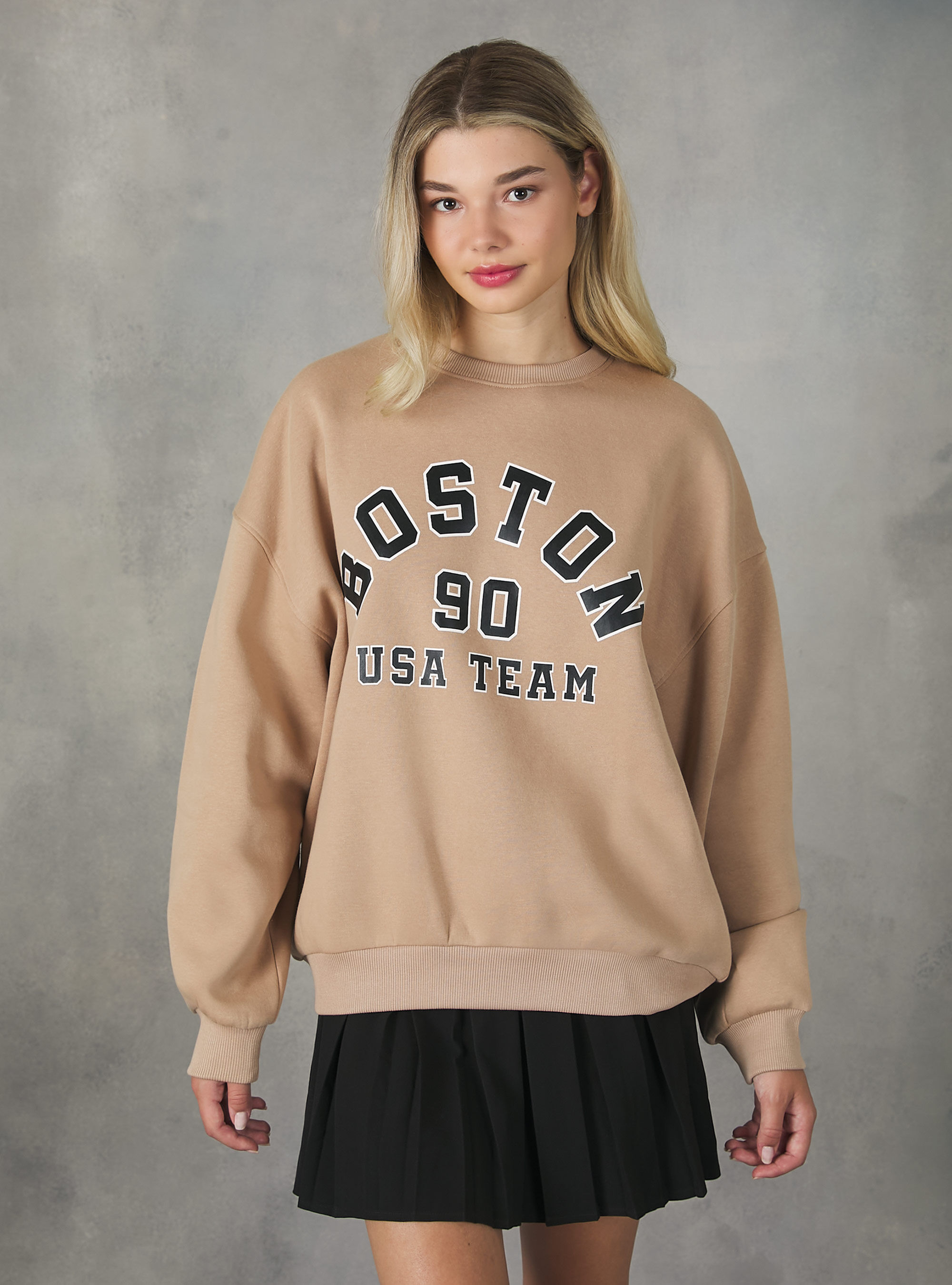 Felpa girocollo college comfort fit