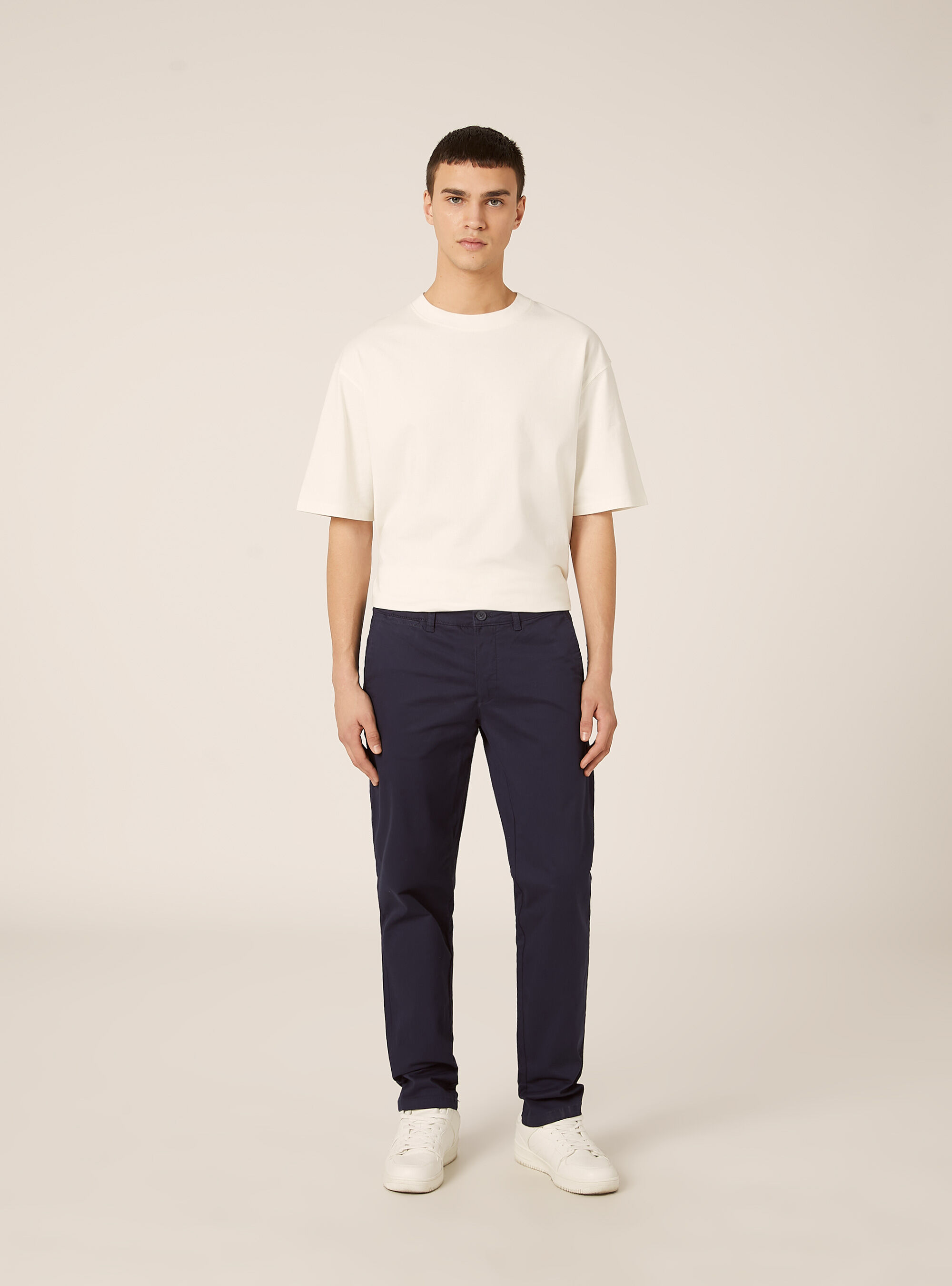 Skinny Fit Chino-Hose aus Stretch-Twill, BL1 BLUE DARK