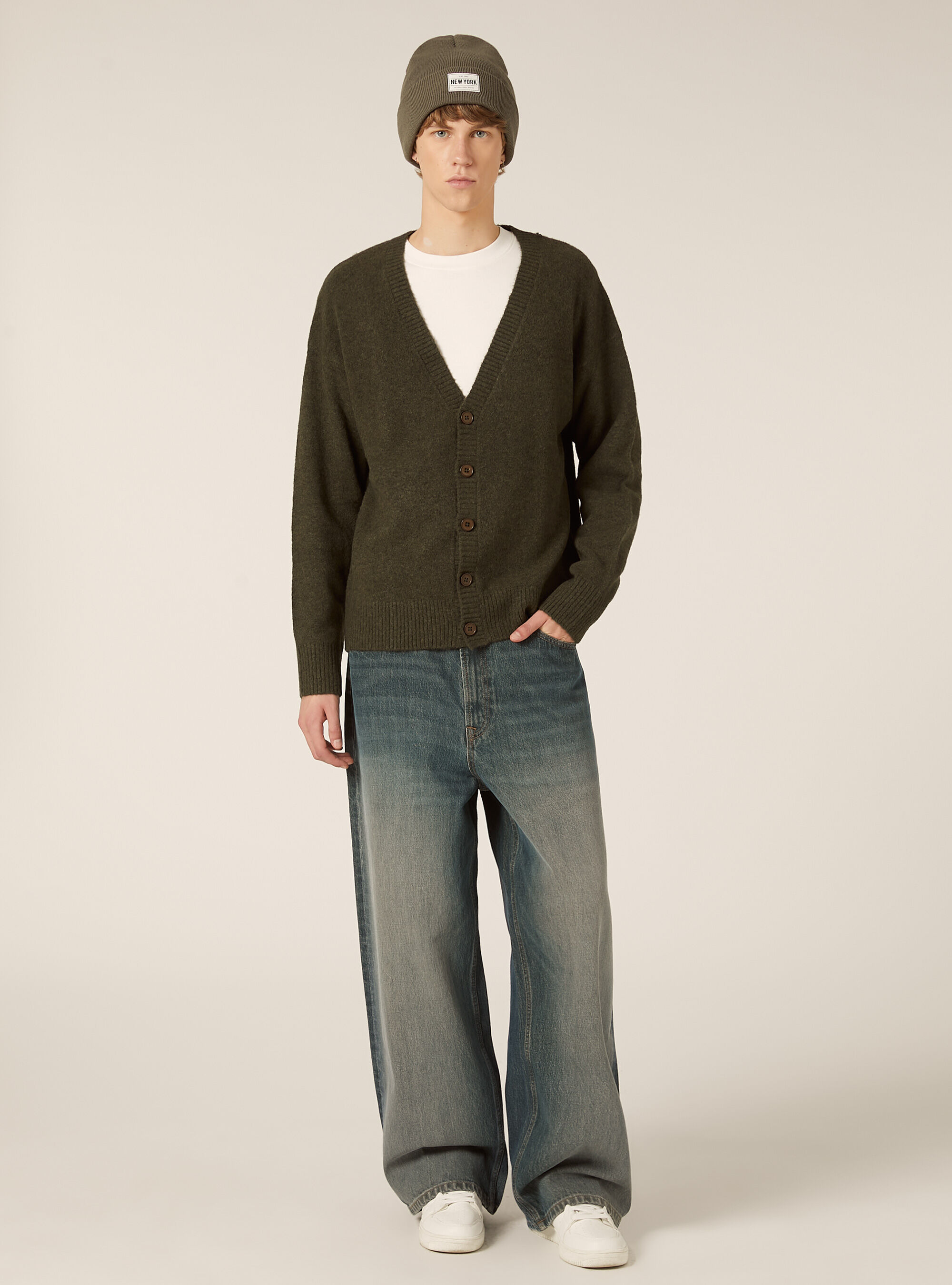 Boxy Fit Cardigan aus Wollmischung