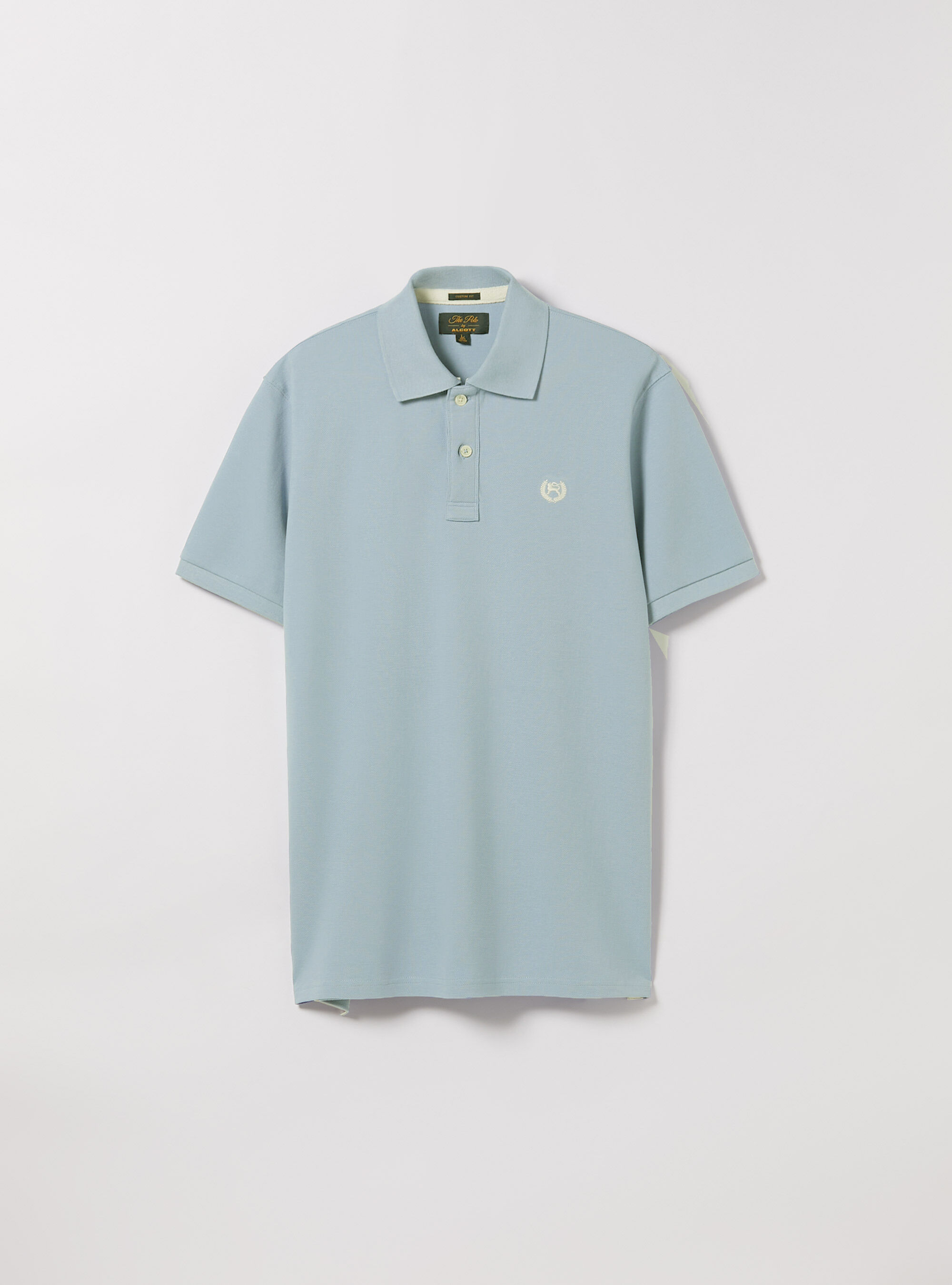 Cotton piqu&eacute; polo shirt with embroidery, AZ3 AZURE LIGHT