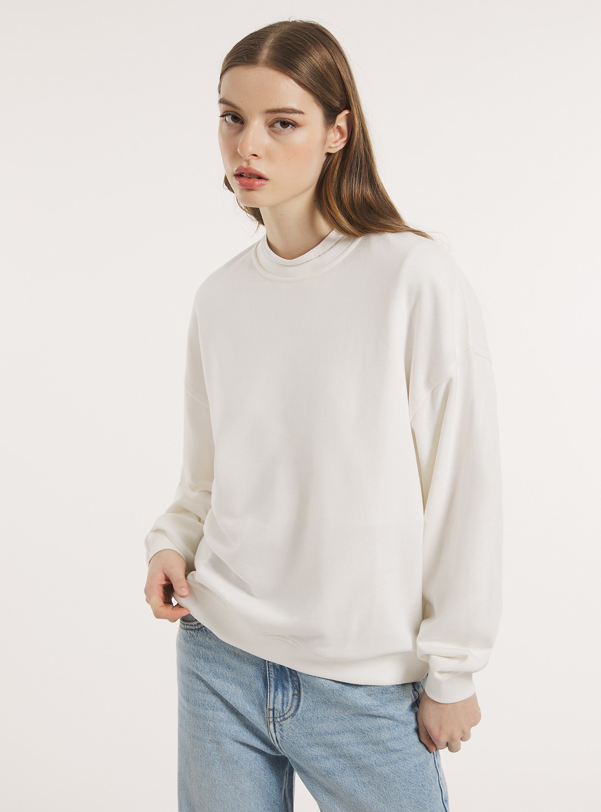 Cotton women's crew neck sweatshirts new arrivals