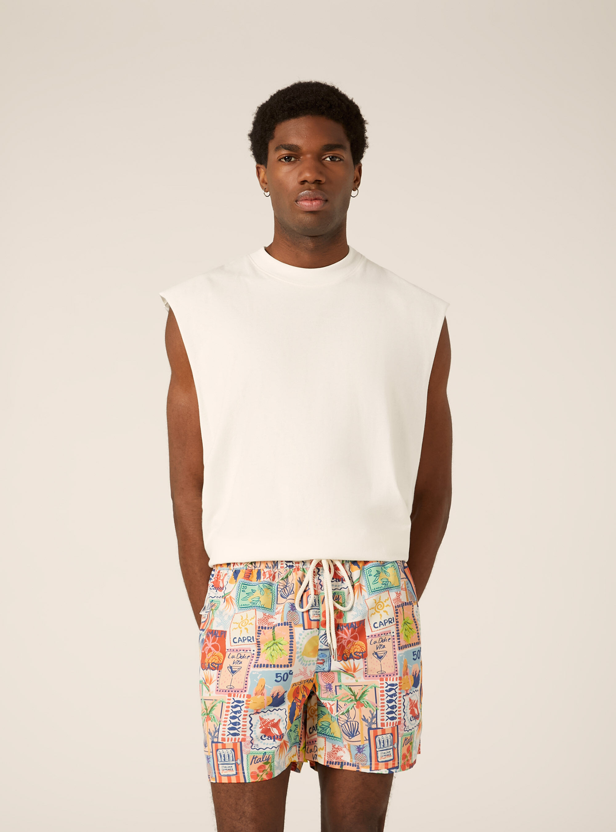Costume con stampa francobollo italy