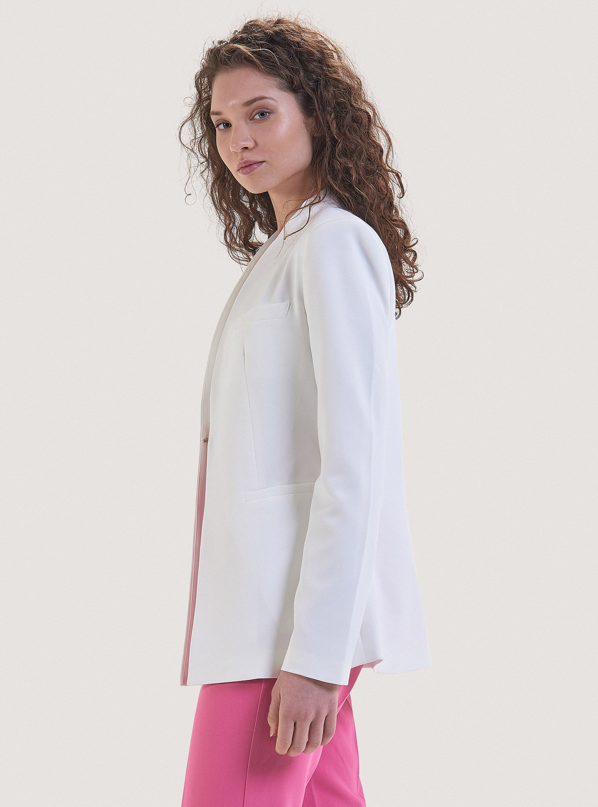 Plain-coloured blazer, WH1 OFF WHITE