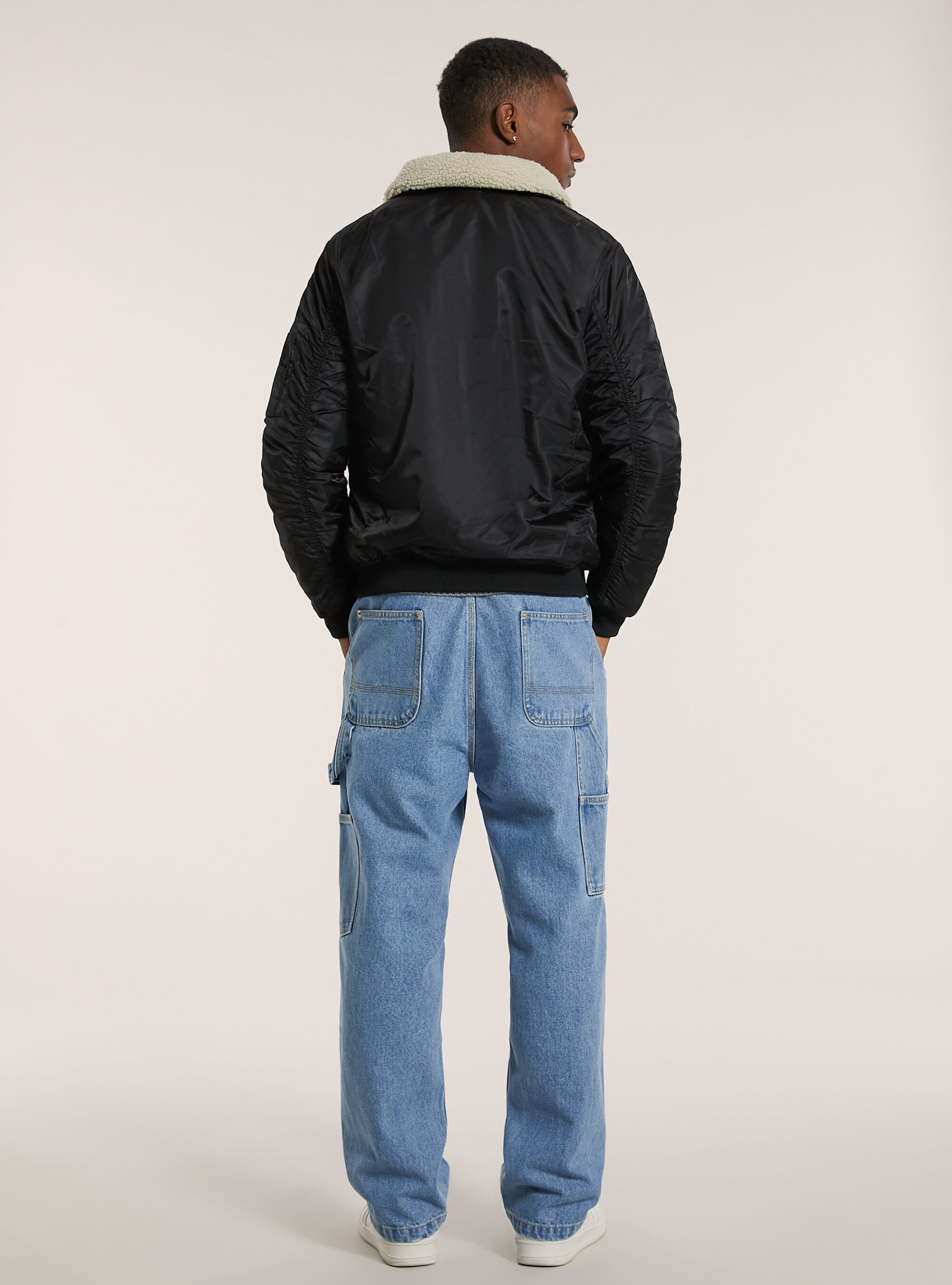 Bomber jacket with recycled padding, BK1 BLACK