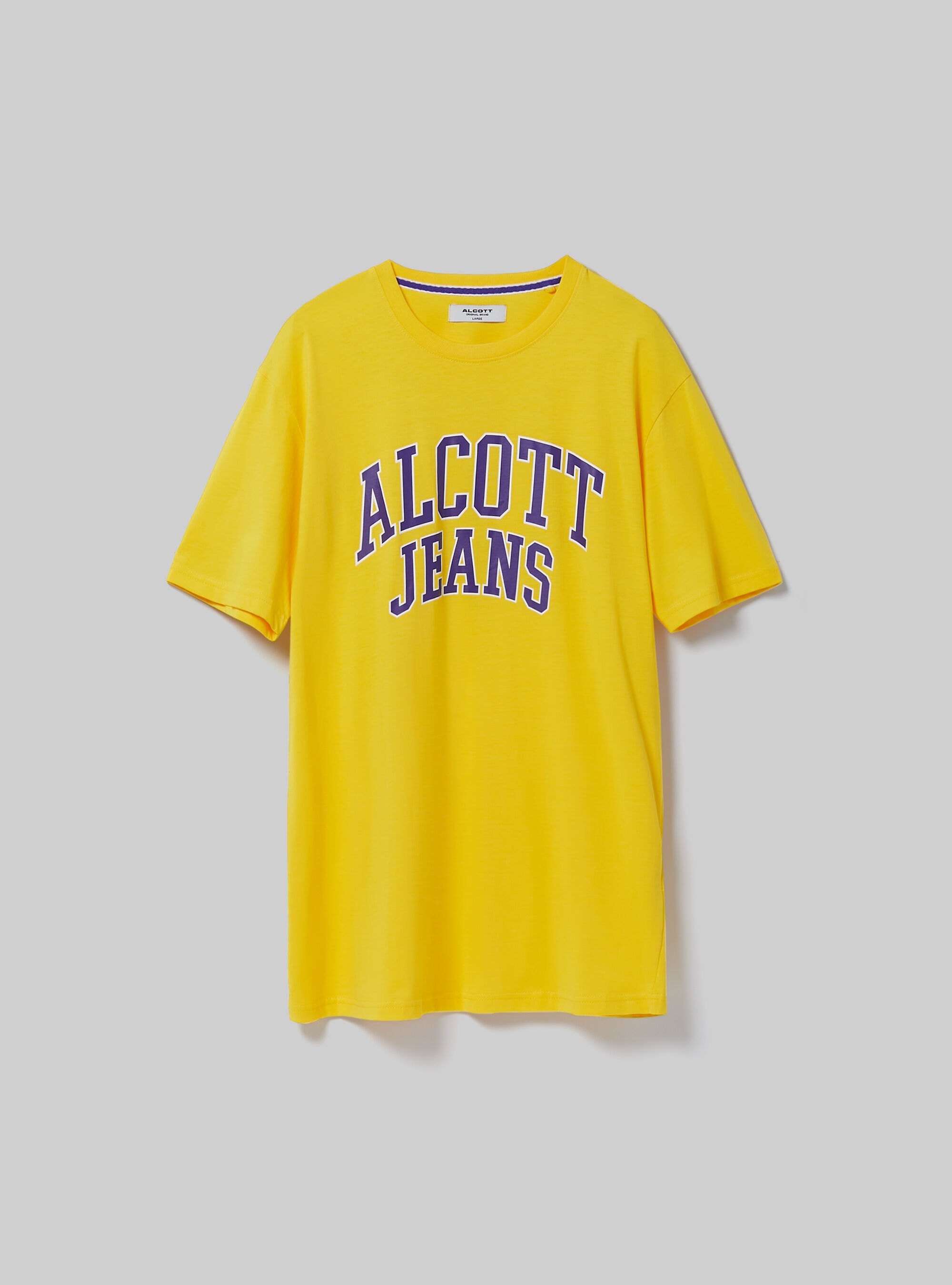 T-shirt en coton avec imprim&eacute;, C7704 YELLOW