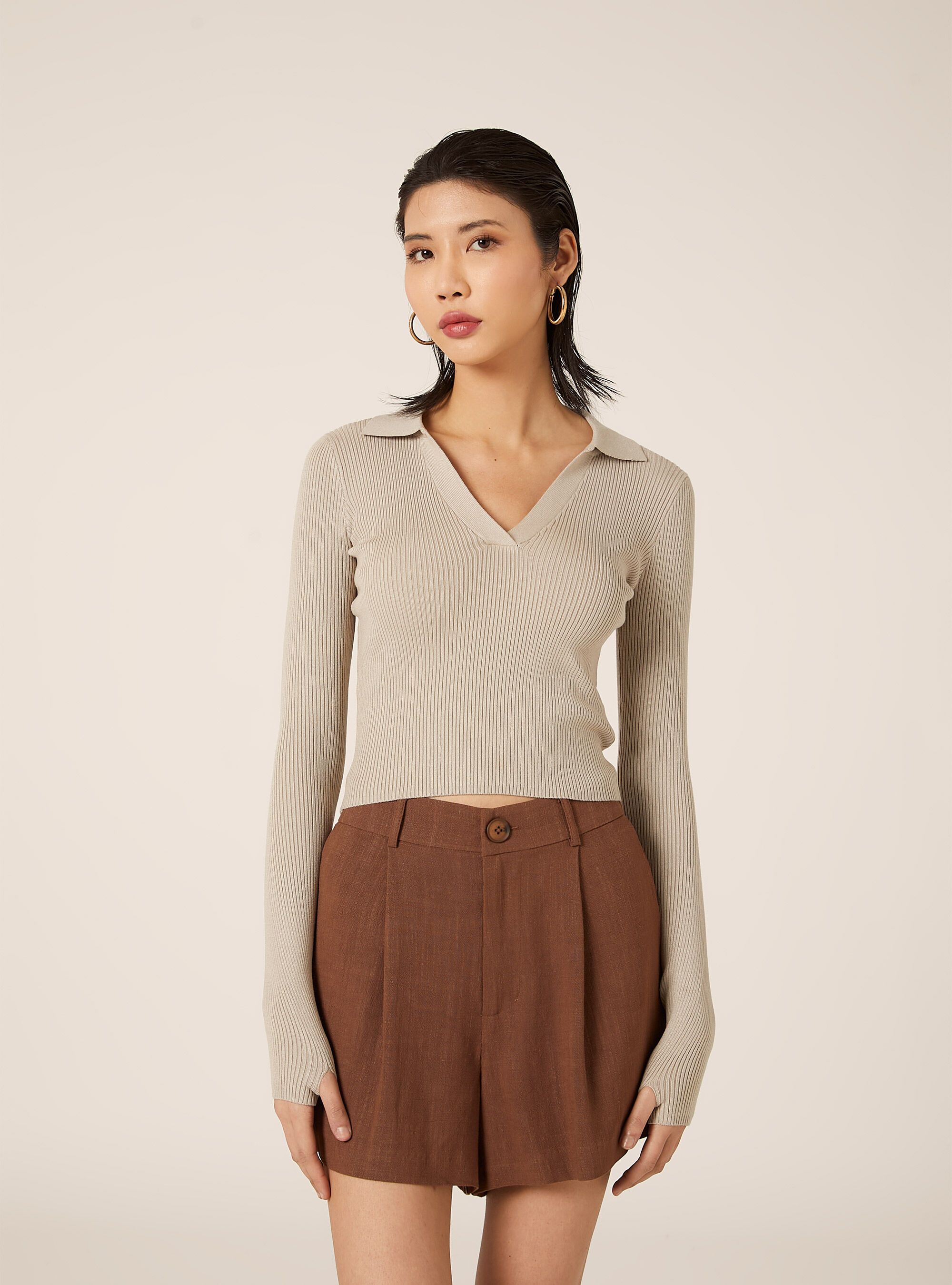 Polo in maglia, BG2 BEIGE MEDIUM