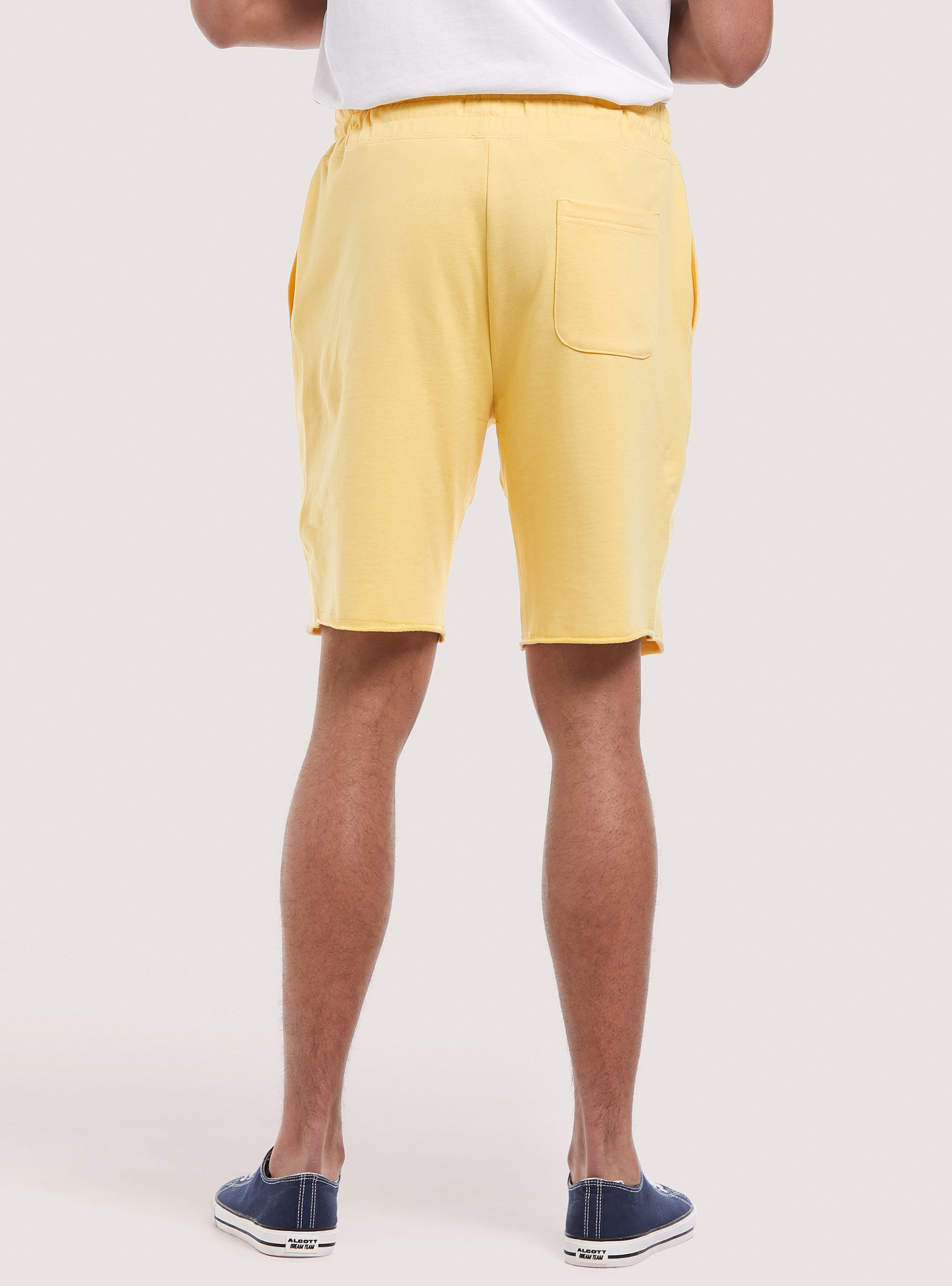 Basic cotton jogger bermuda shorts, C804 YELLOW