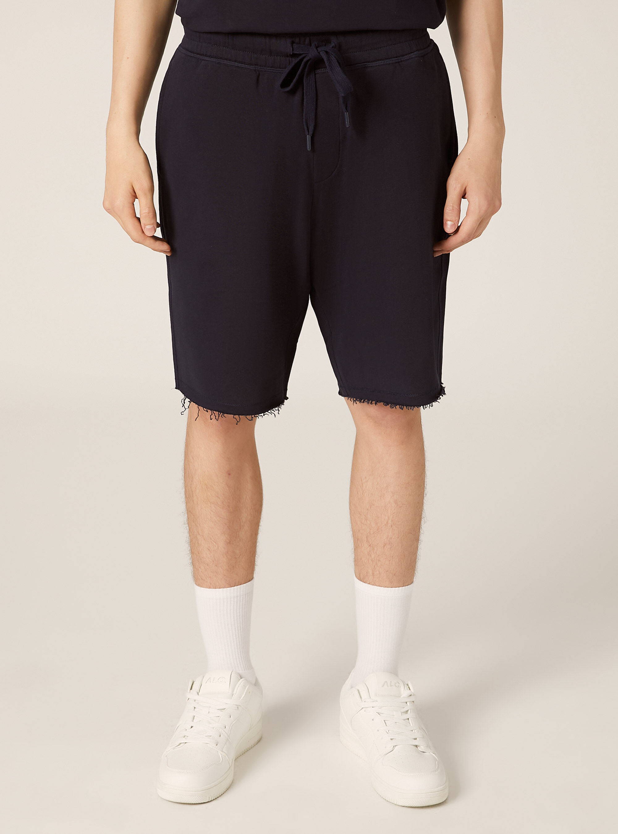 Cotton jogger bermuda shorts, NA1 NAVY DARK