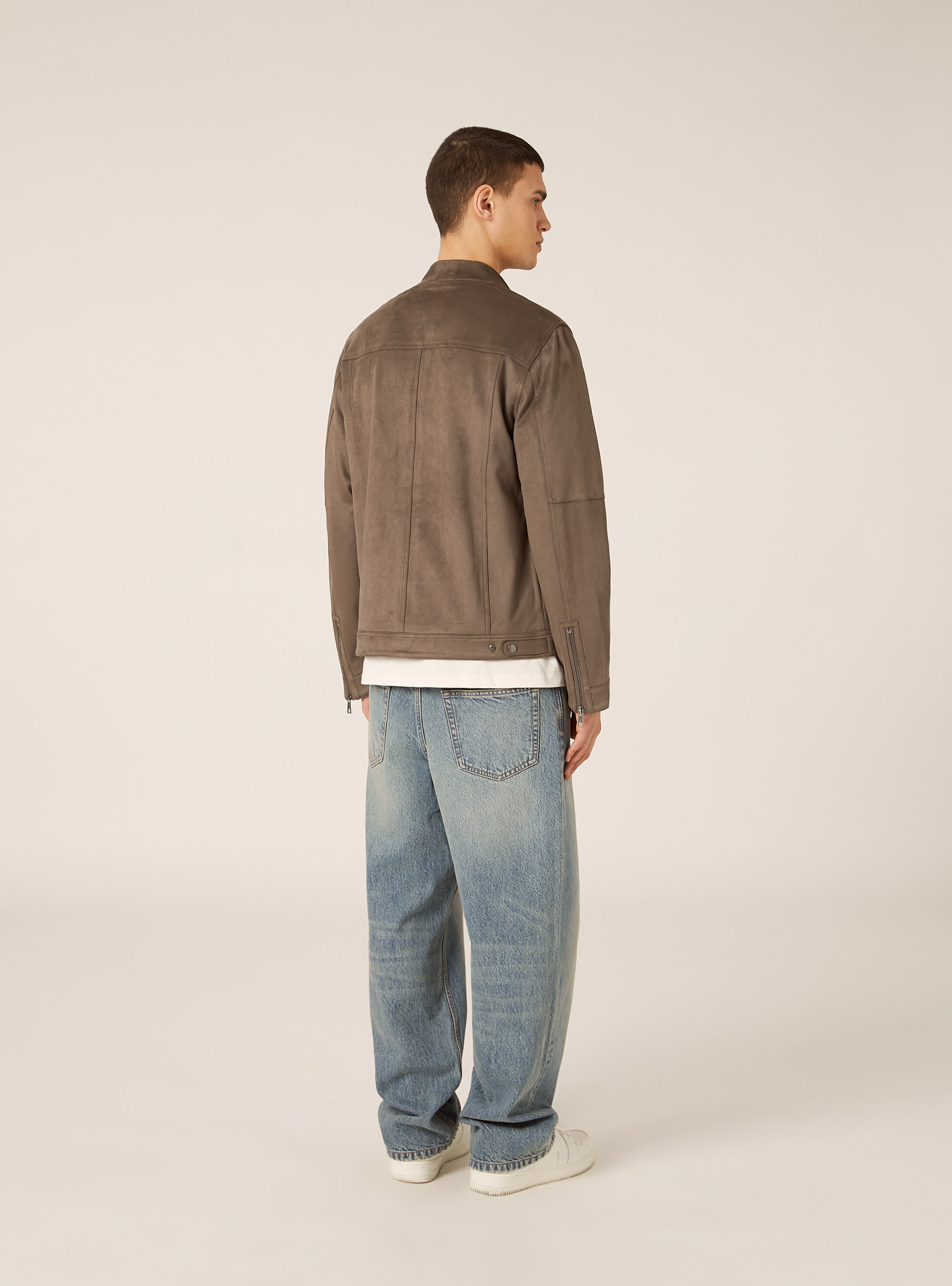 Giubbino effetto suede basico, GY1 GREY DARK