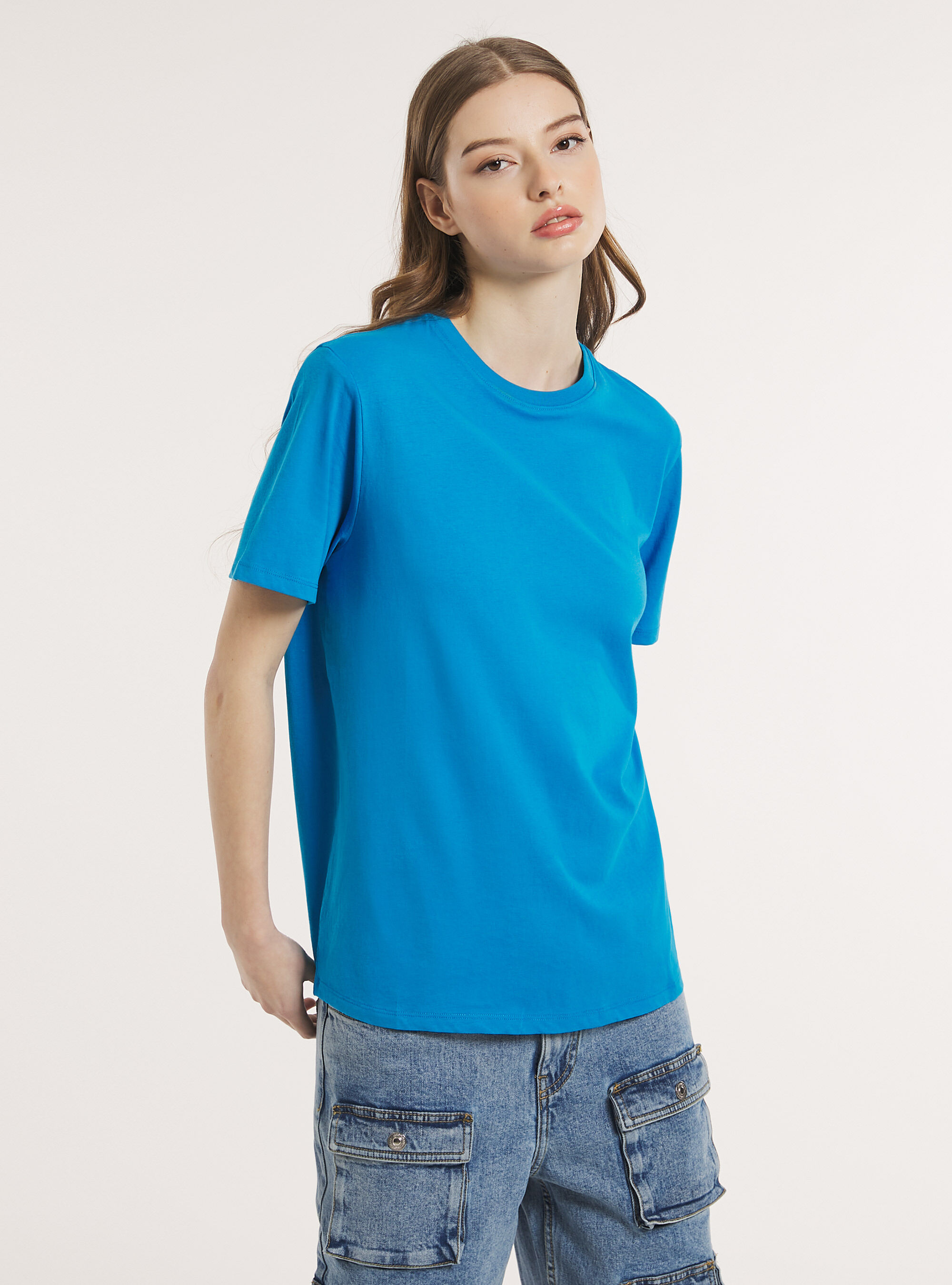 Camiseta de algod&oacute;n con cuello redondo, RY2 ROYALE MEDIUM