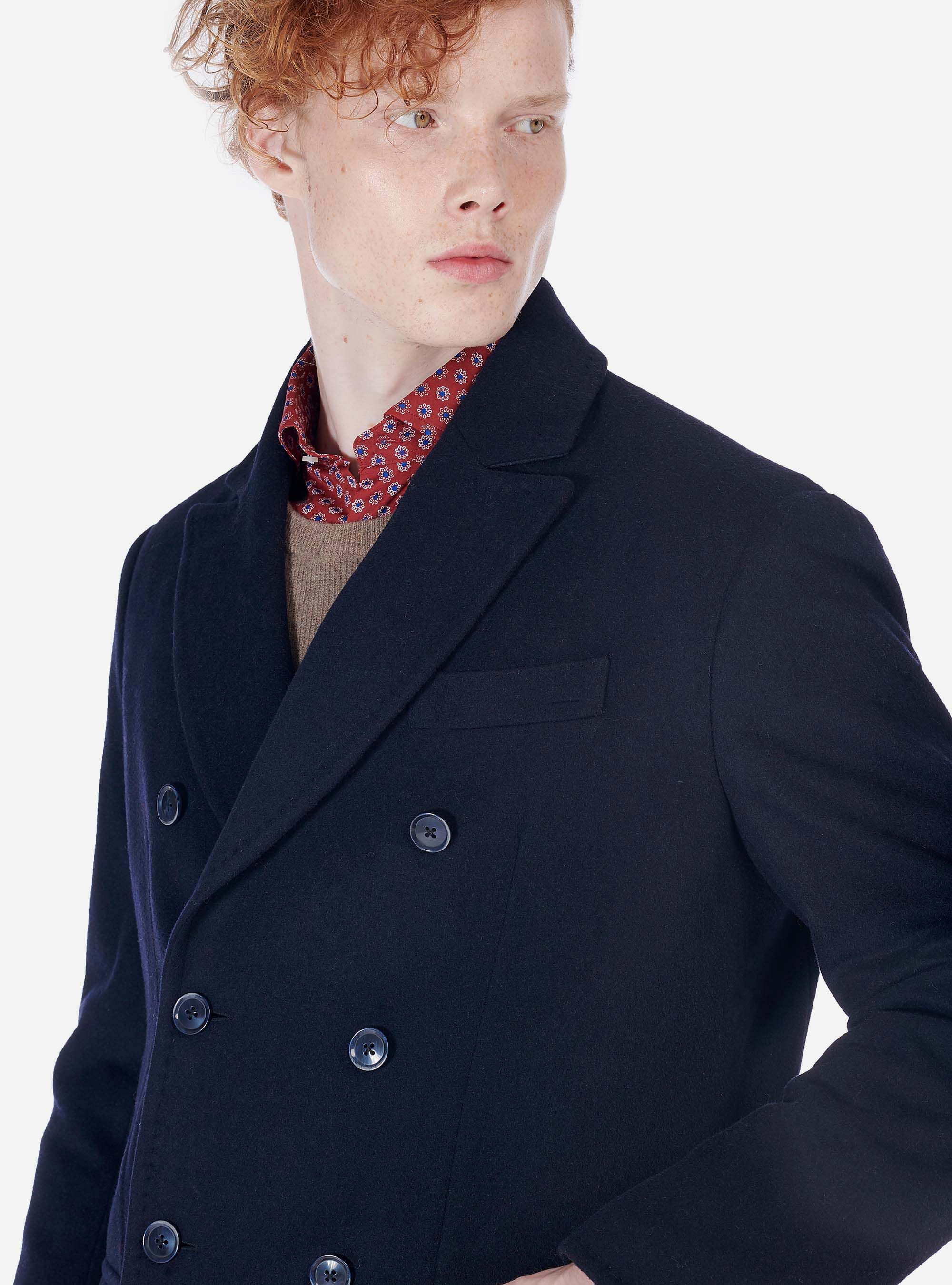 DOUBLE-BREASTED WOOL COAT