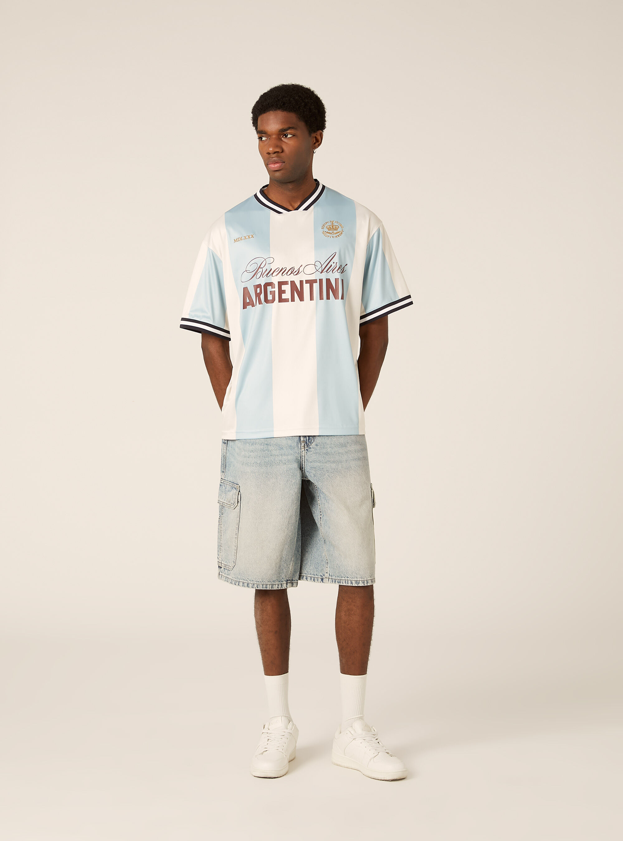T-shirt boxy fit con stampa calcio mondiali