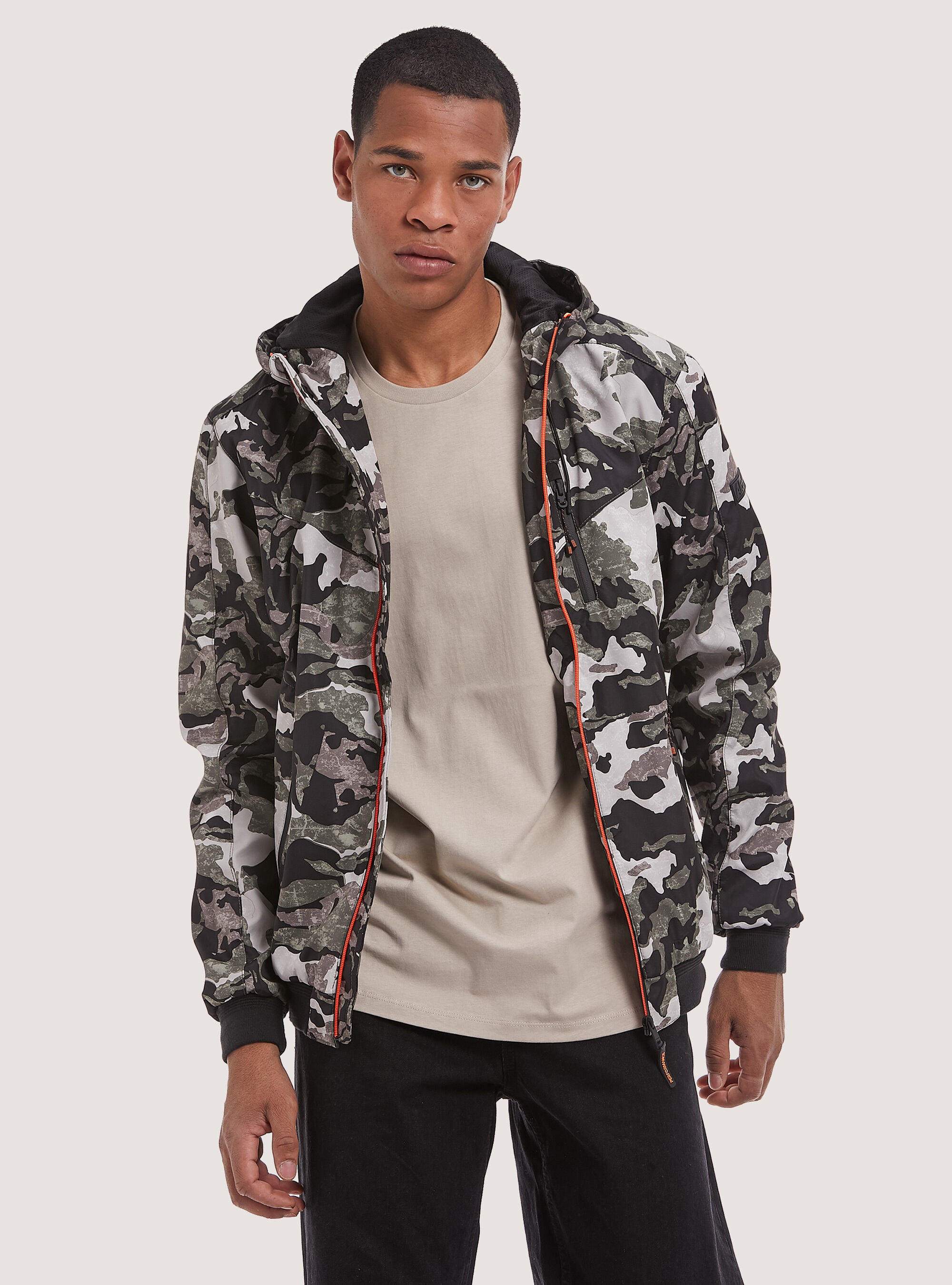 grey camo bomber jacket
