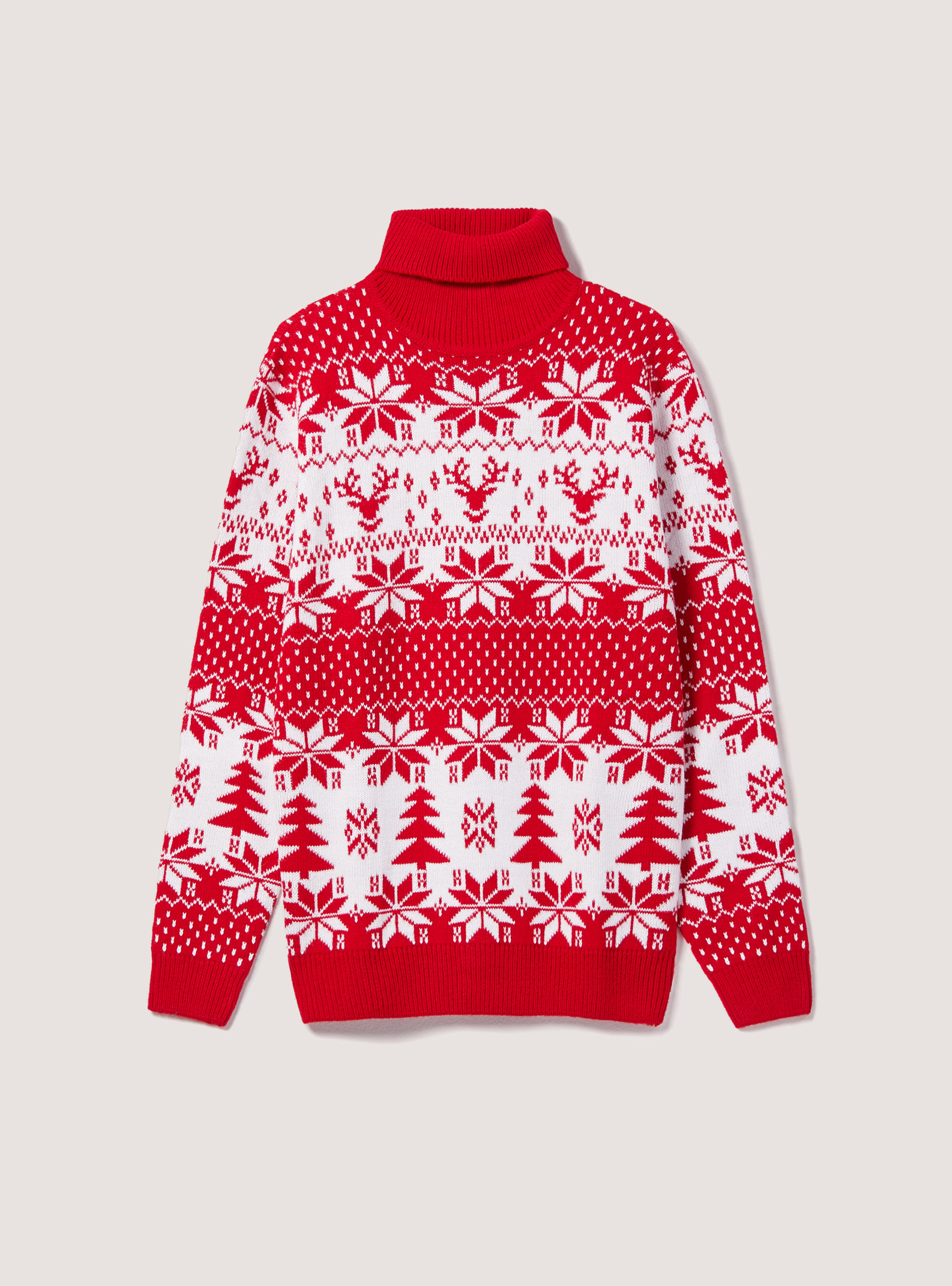 Christmas Collection turtleneck pullover, RD2 RED MEDIUM