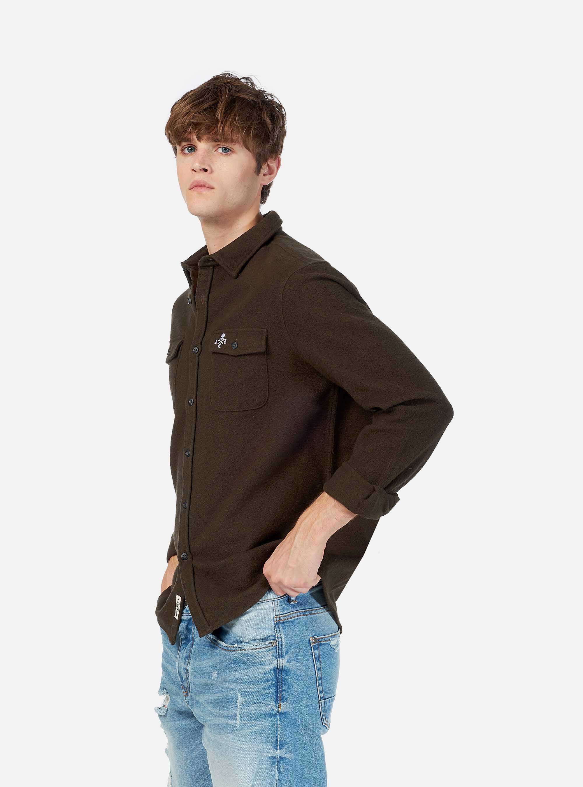 Camicia worker a maniche lunghe, KAKI