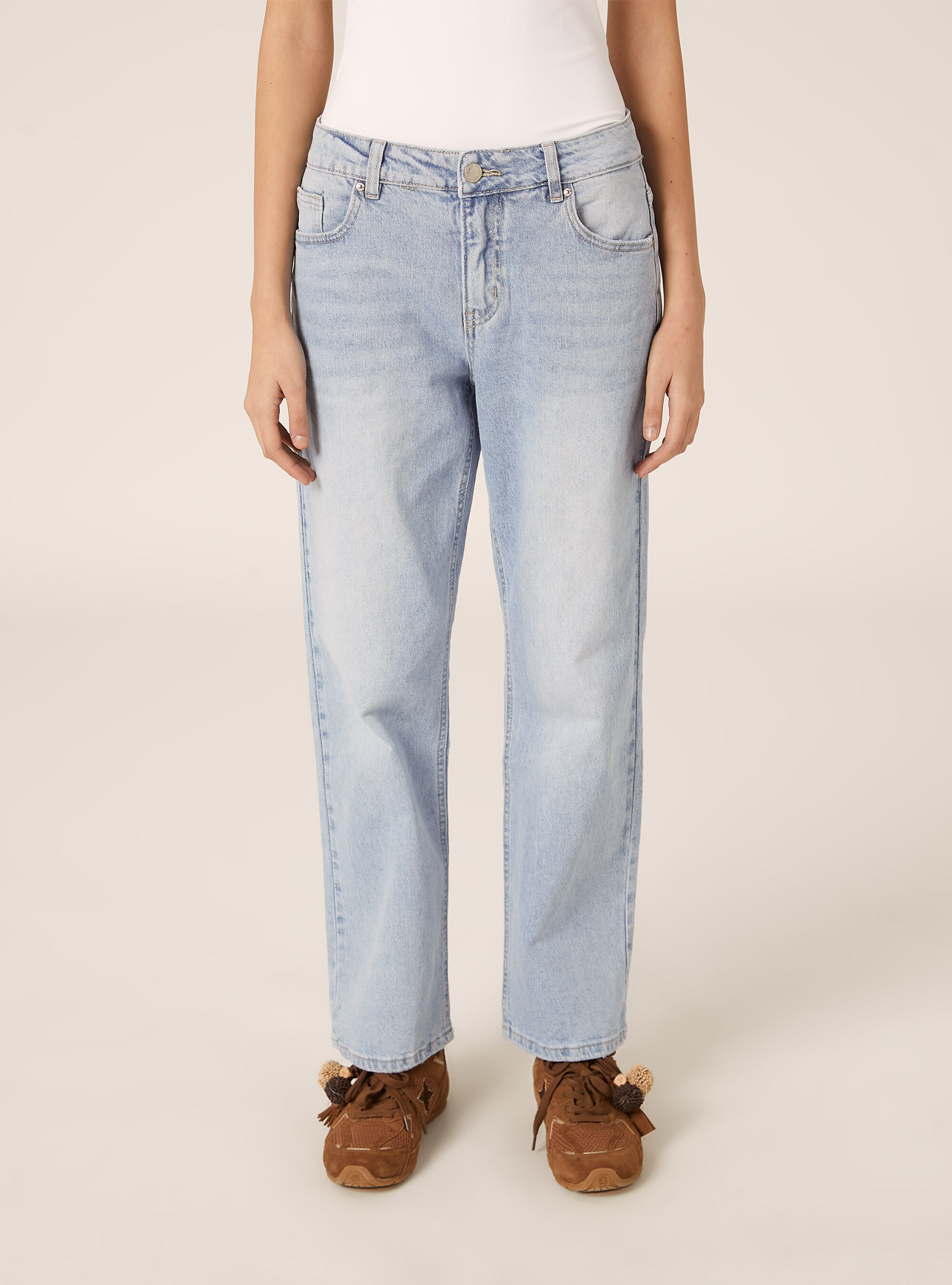 Straight fit jeans with bows