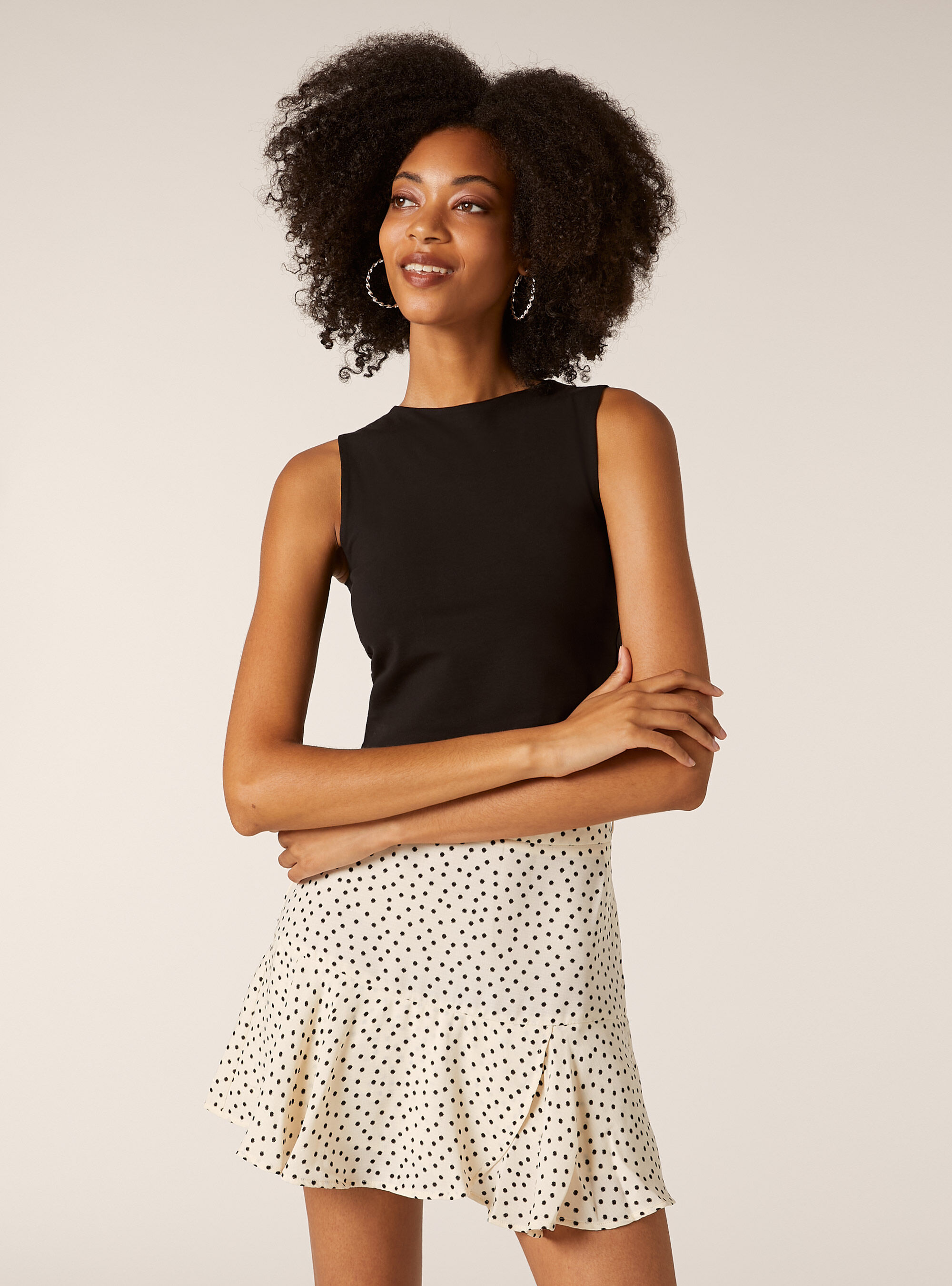 Canotta basic crop in jersey elastico, BK1 BLACK