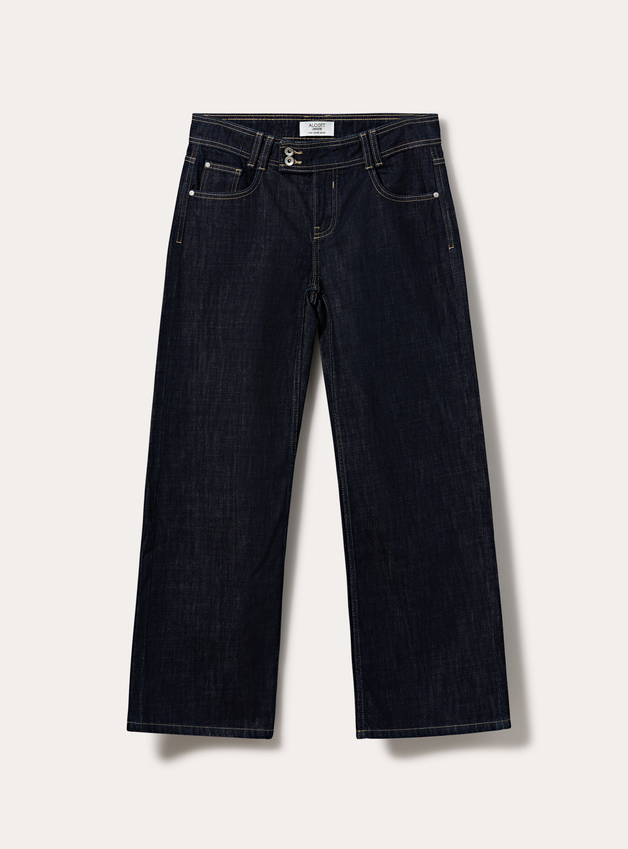 Jeans baggy con tasche a cuori, D001 DEEP BLUE