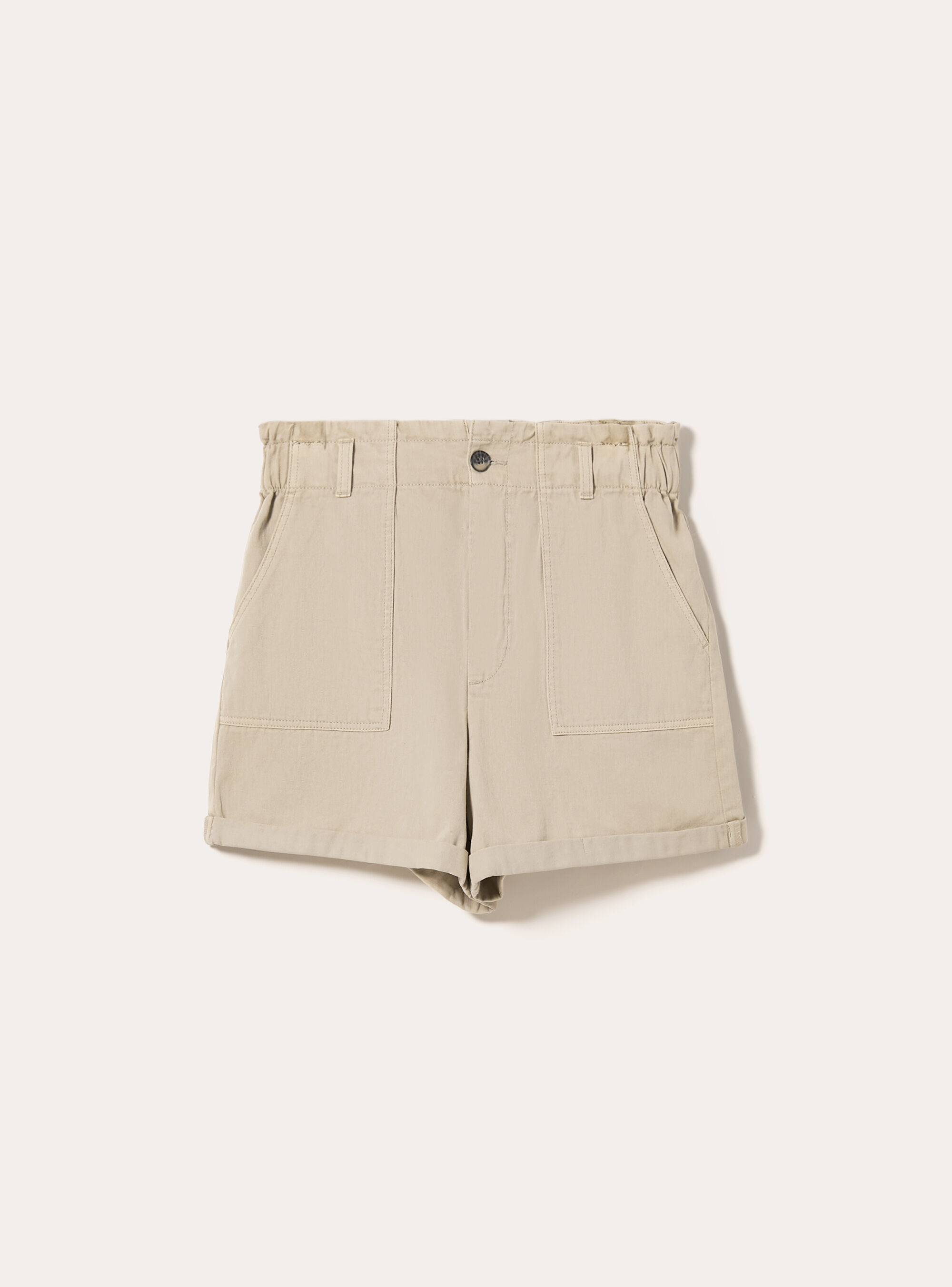 Short avec poches et taille bonbon, BG2 BEIGE MEDIUM