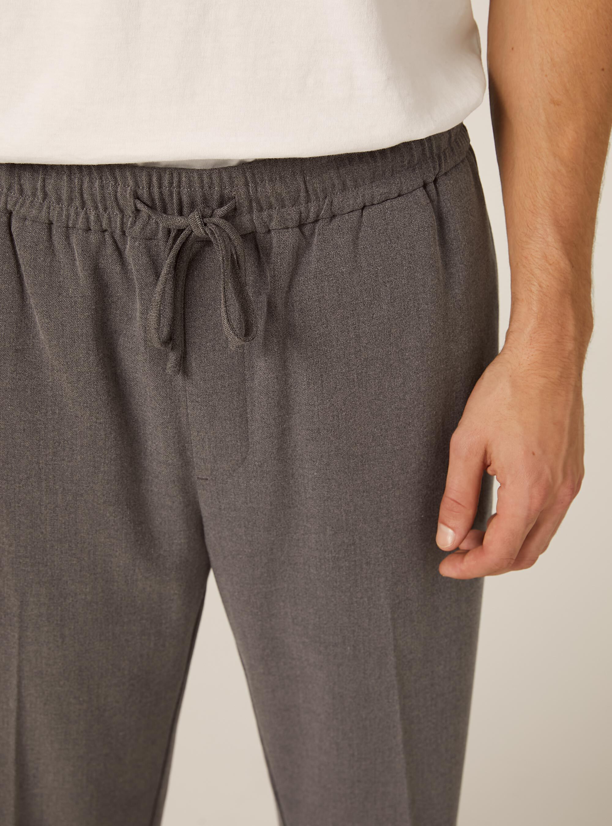 Pantalon jogger en twill, MGY1 GREY MEL DARK