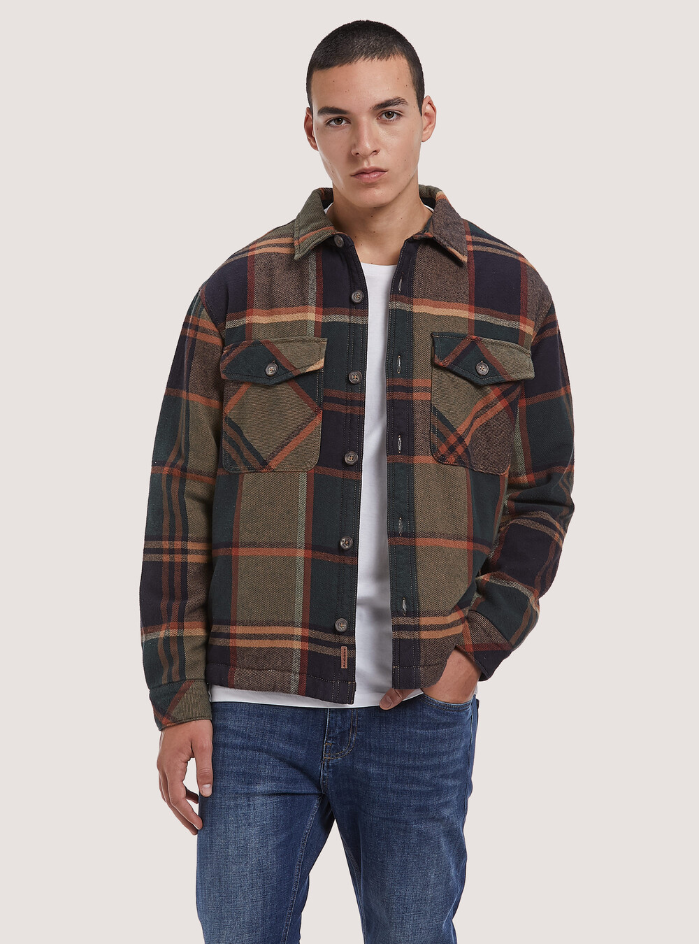 Flanella Camicia Quadri Imbottita Giacca Camicia Camicia A Quadri