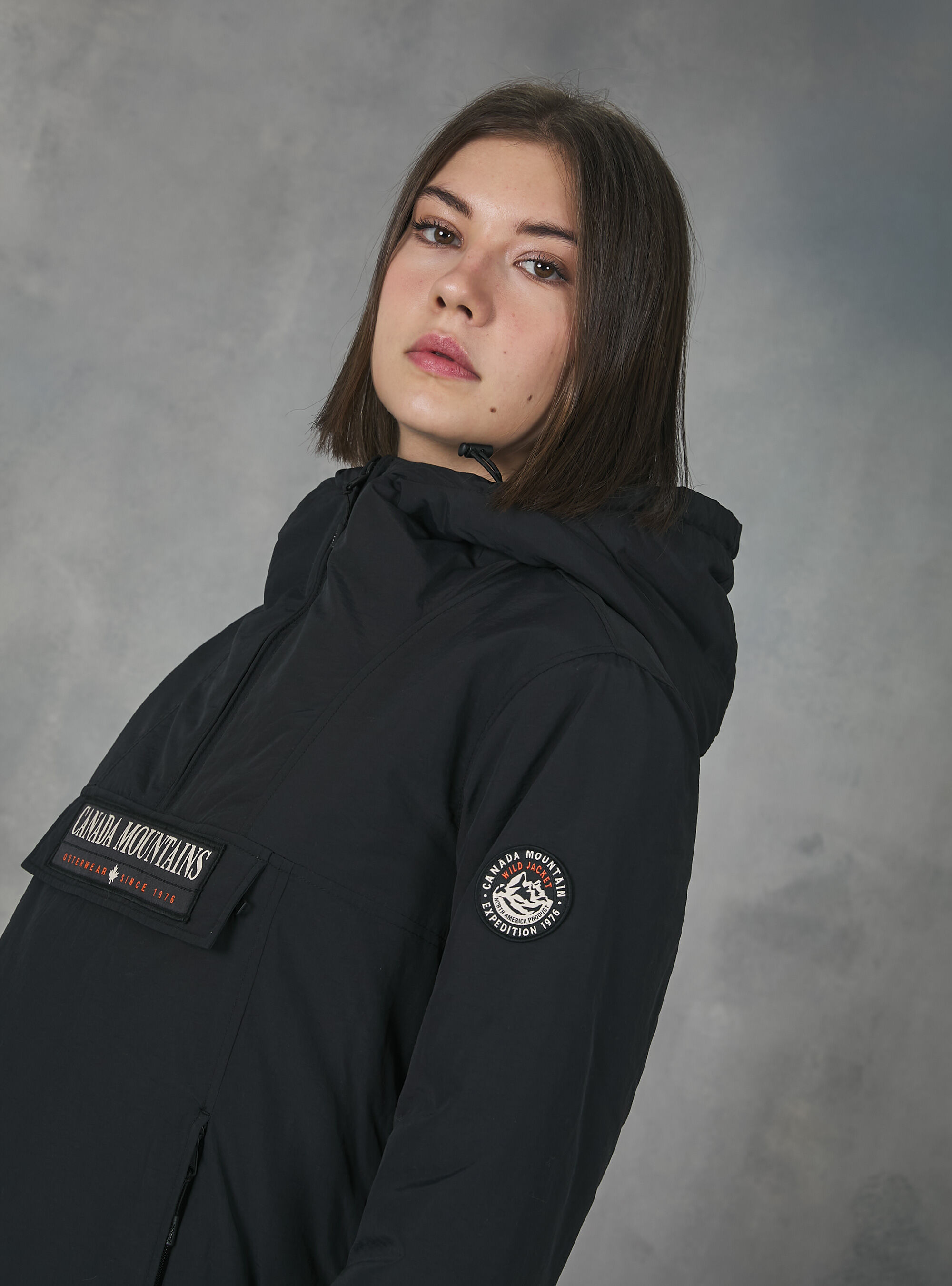 Womens black sales anorak jacket