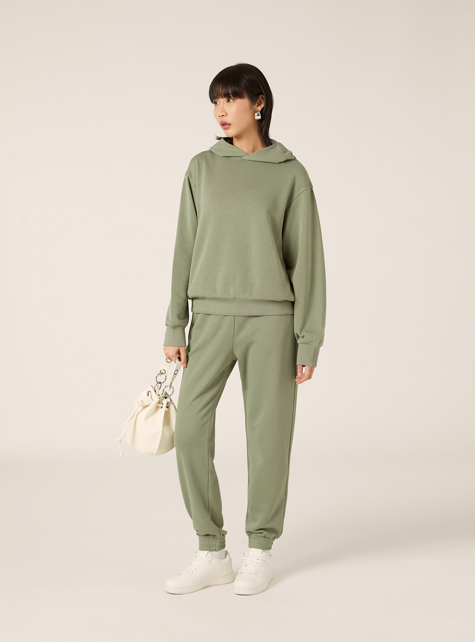 Felpa con cappuccio boxy