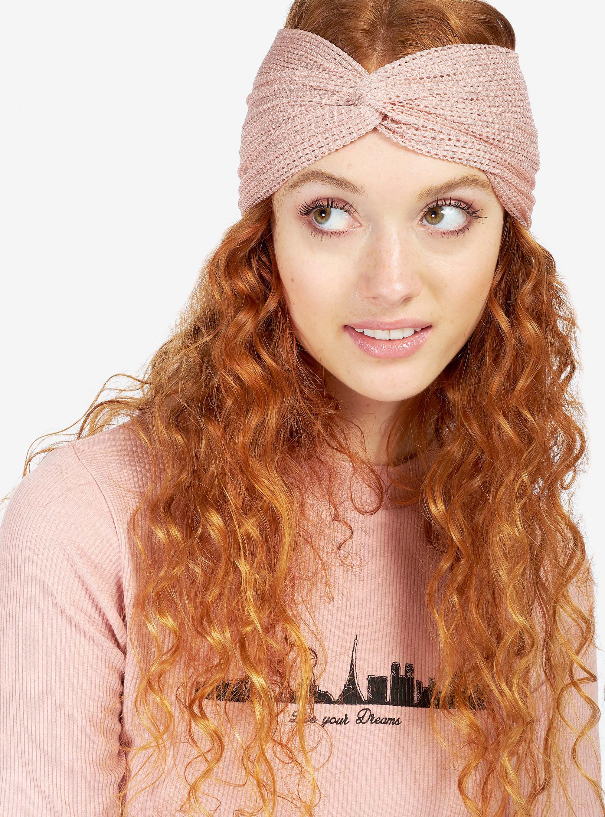 fascia per capelli rosa