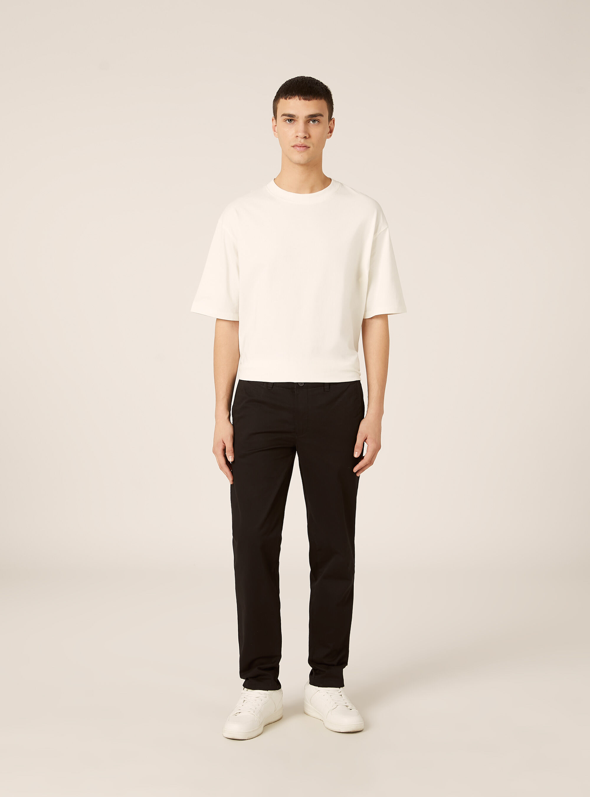Skinny Fit Chino-Hose aus Stretch-Twill, BK1 BLACK