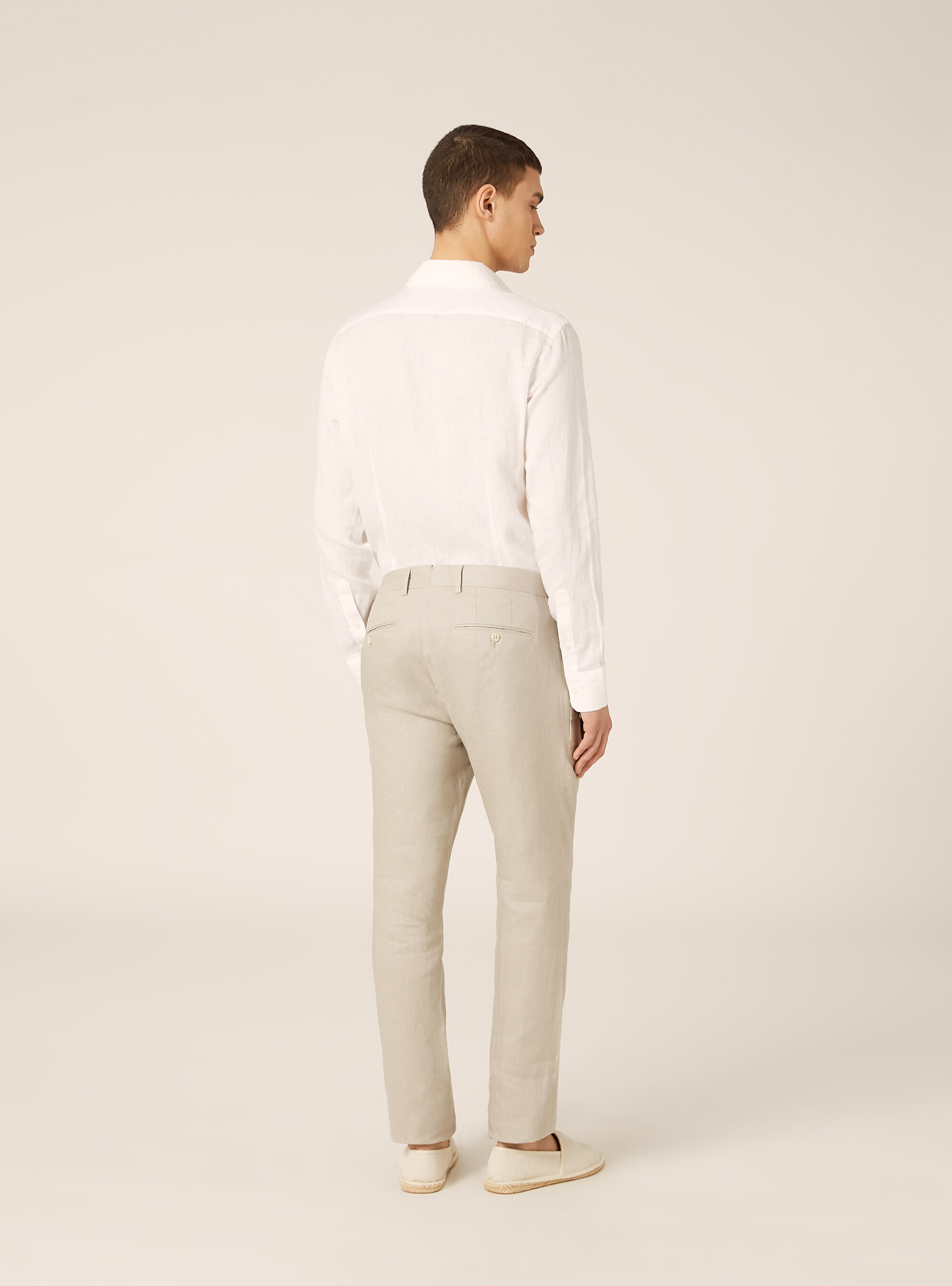 Pantaloni in lino, BG3 BEIGE LIGHT