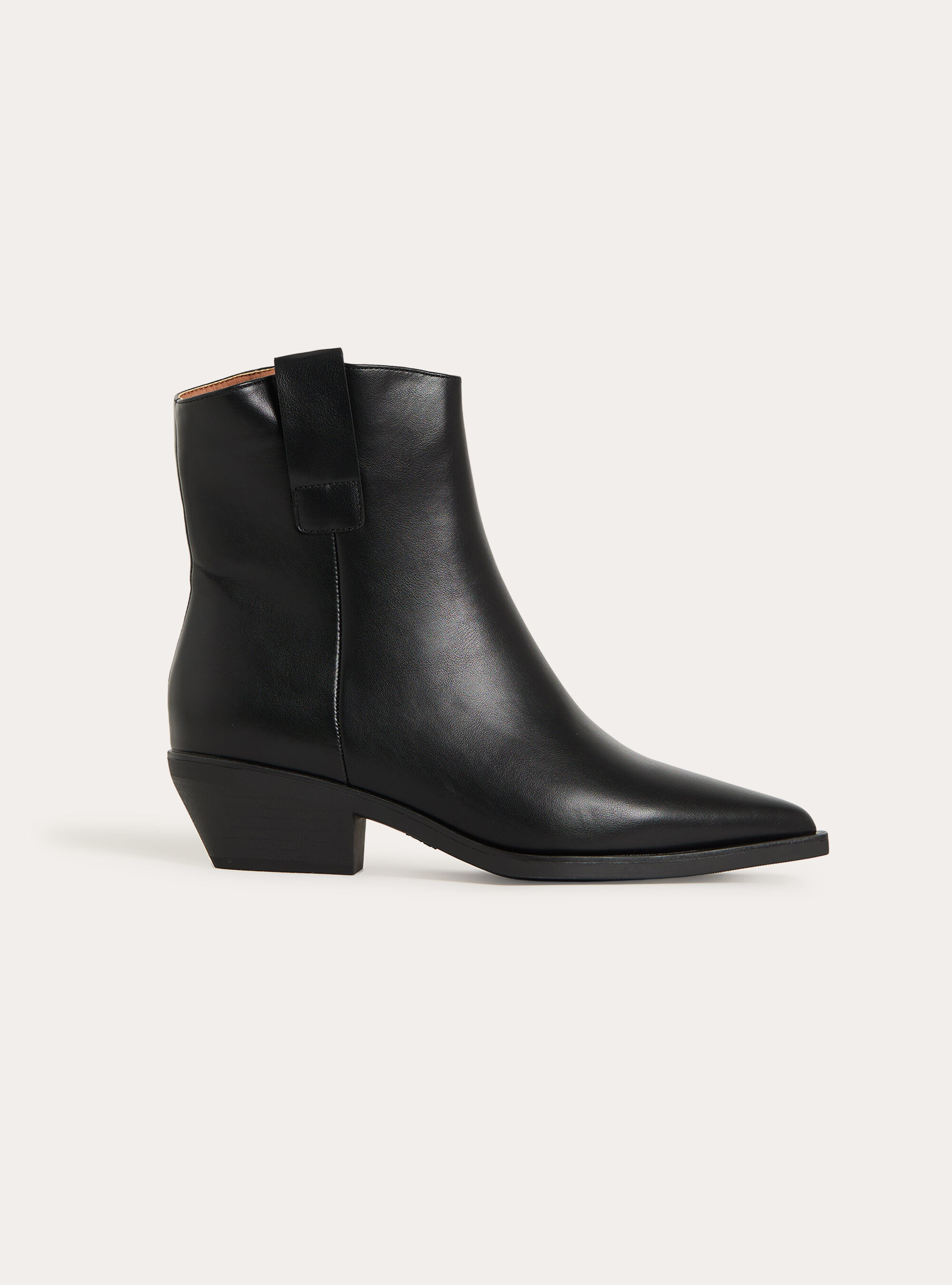 Bottines style santiags en similicuir avec zip lateral