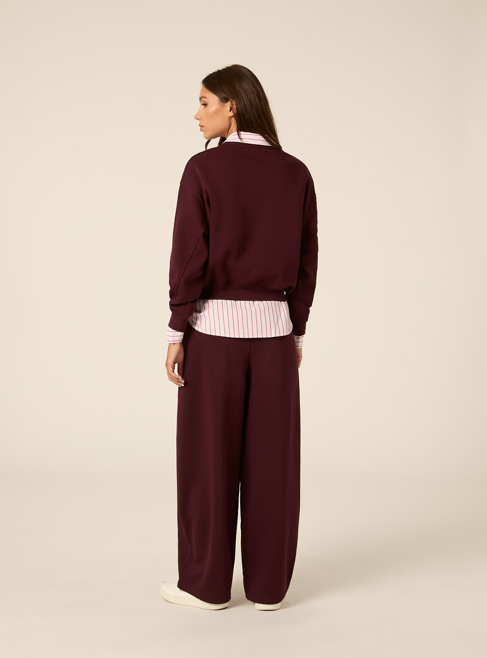 Felpa girocollo, BO1 BORDEAUX DARK