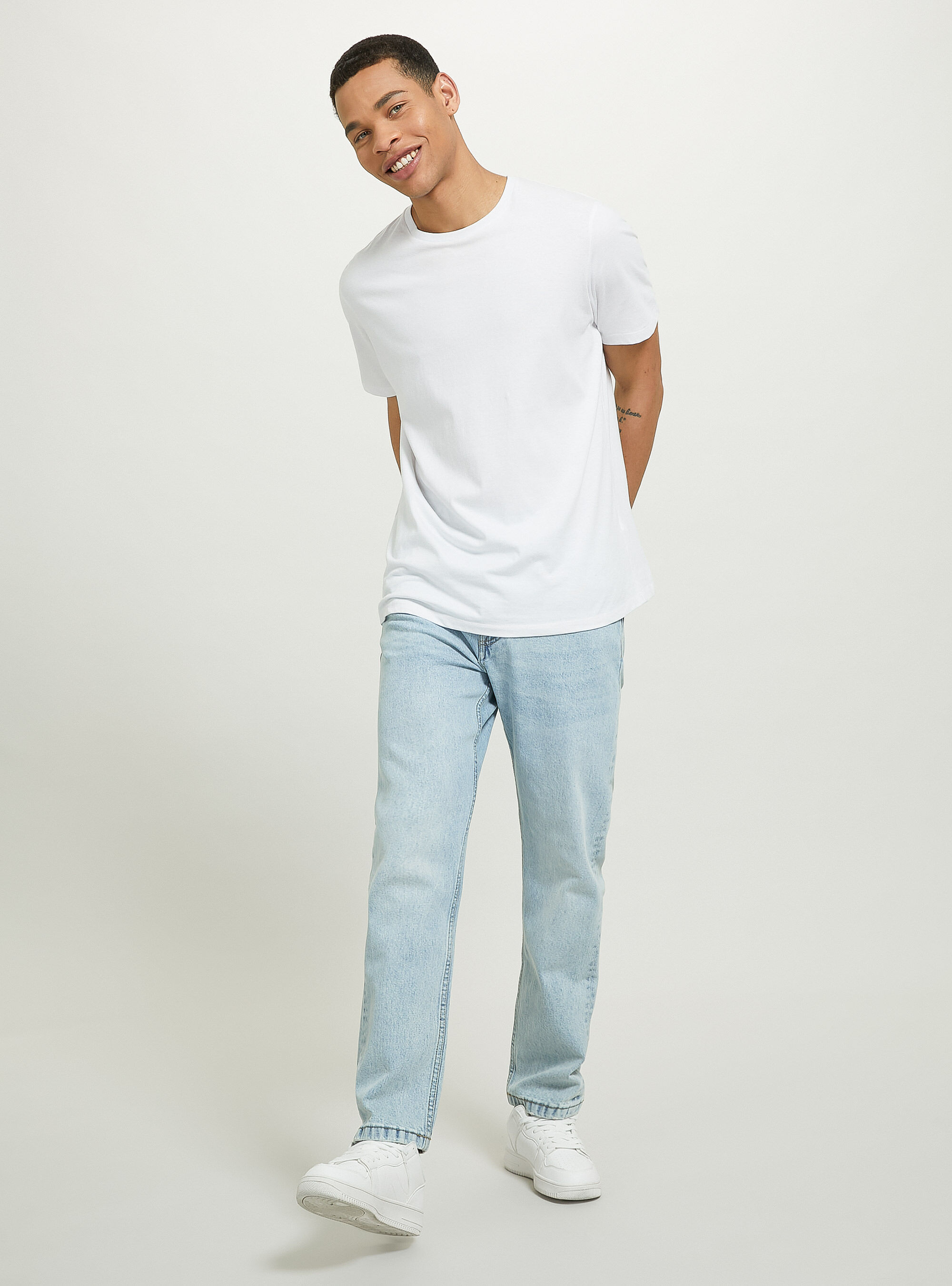 Jeans slim fit in denim stretch, D007 LIGHT AZURE