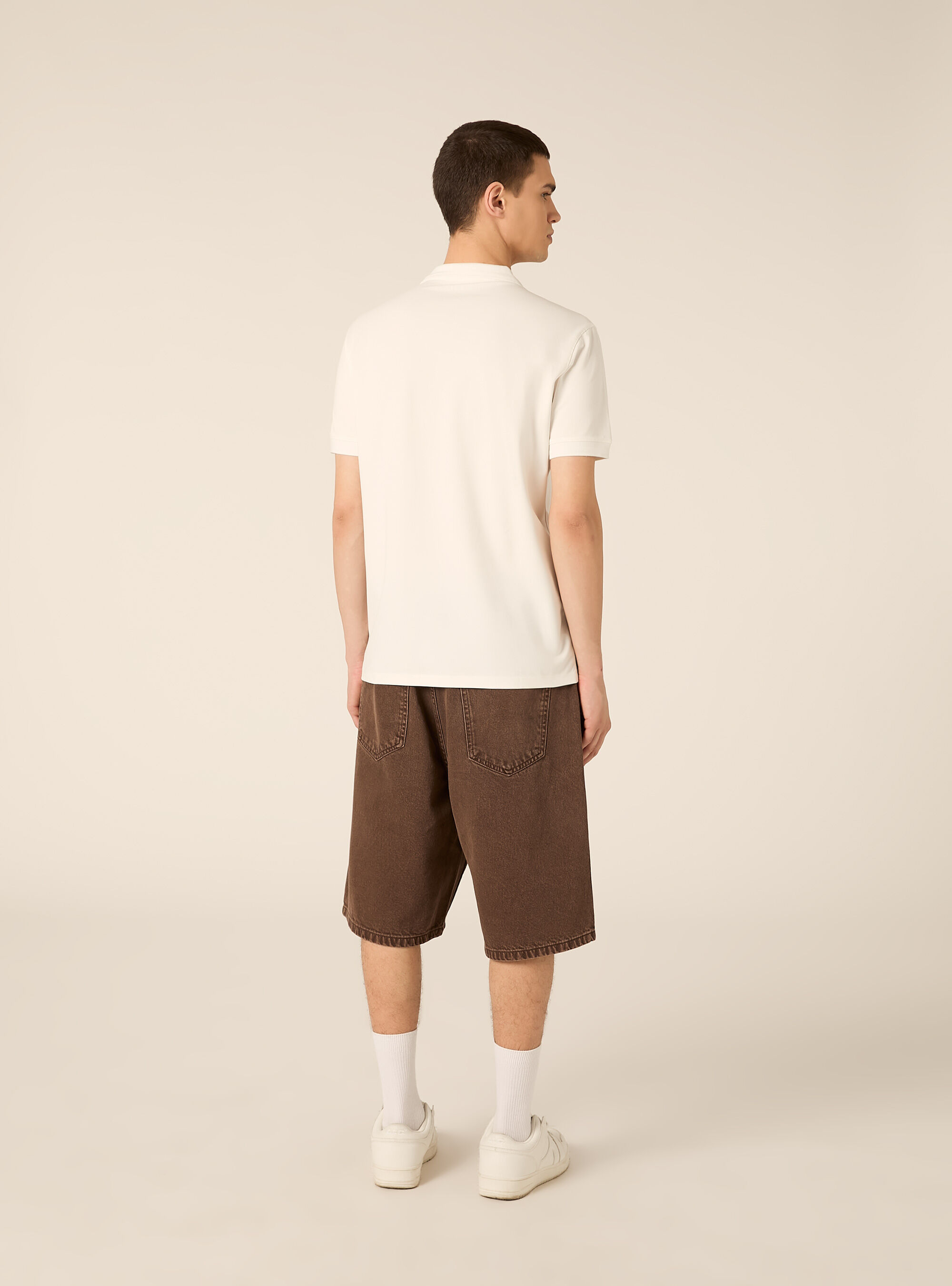 Polo AIRes en piqu&eacute; el&aacute;stico, WH1 OFF WHITE