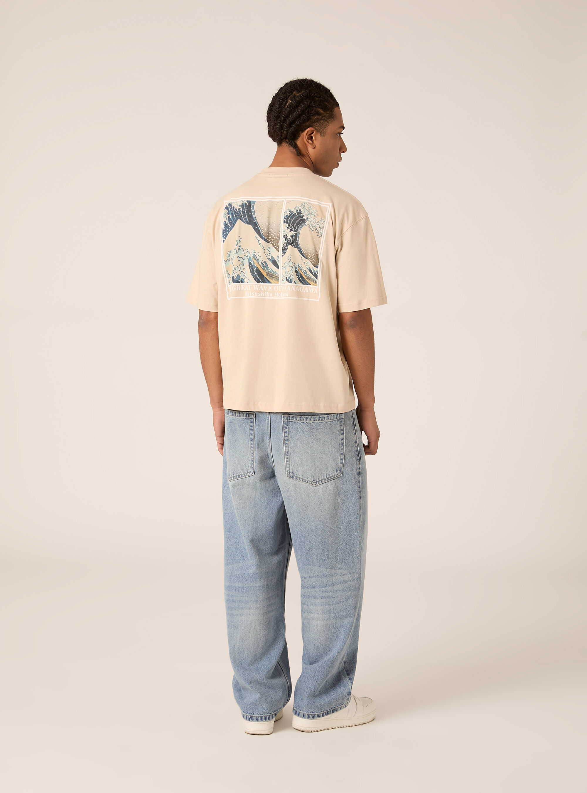 Katsushika Hokusai boxy fit T-shirt / Alcott, BG3 BEIGE LIGHT