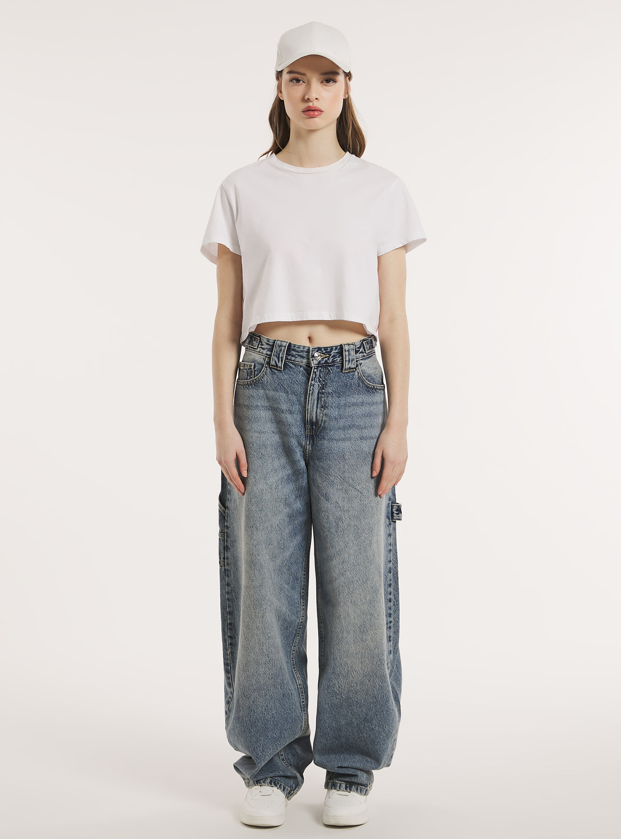 Jeans balloon donna top