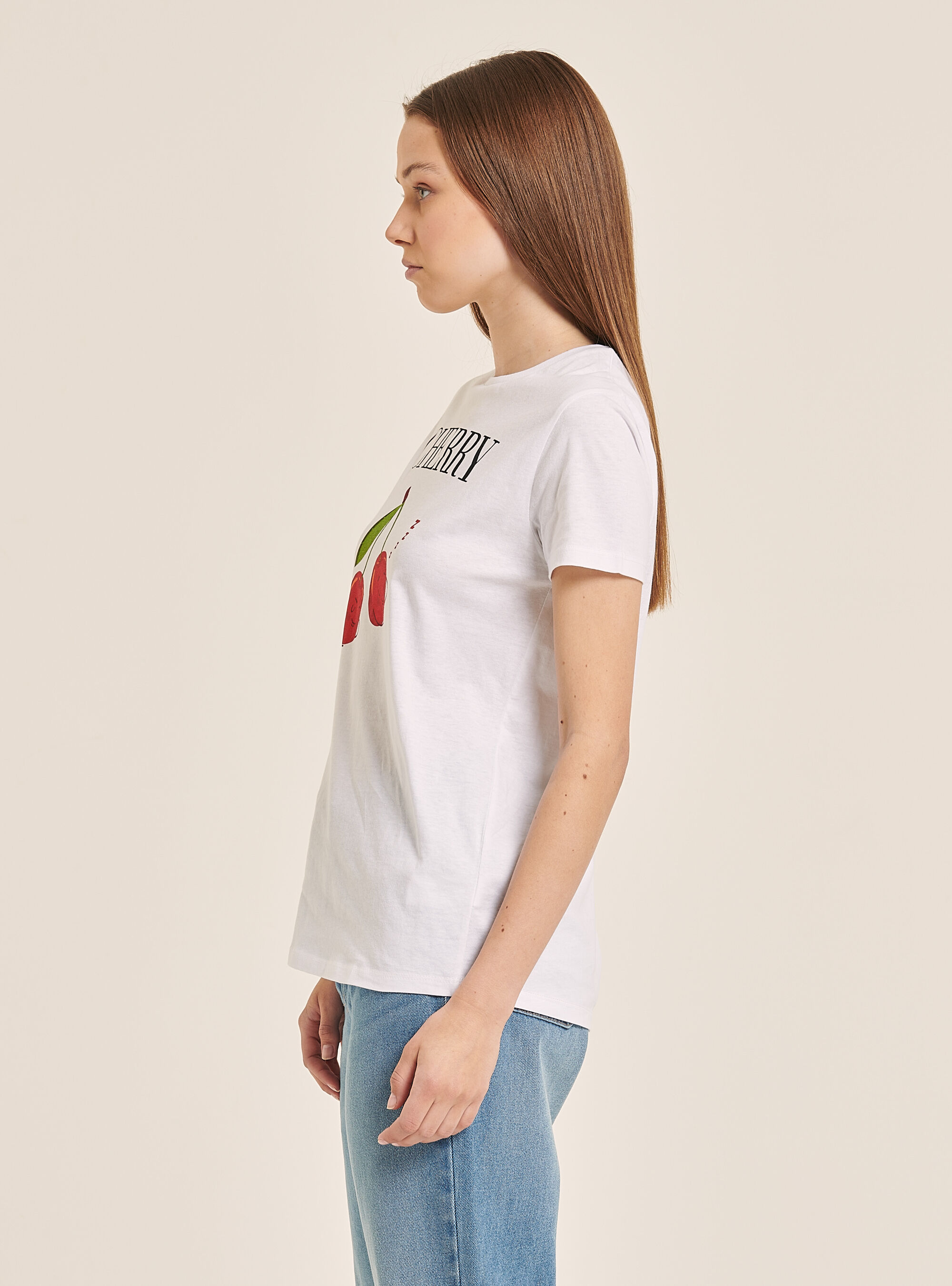 T-shirt with colourful print, WHITE