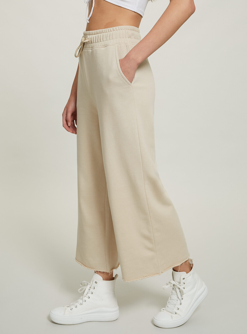 Coulotte donna, fascia al giro vita e gamba, cotone bielastico, colori Coulotte donna, fascia al giro vita e gamba, cotone bielastico, colori