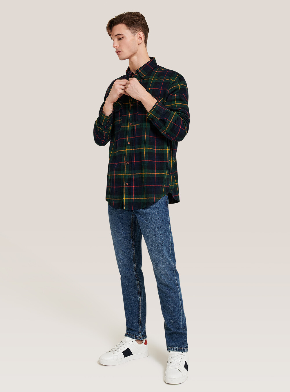 Camicia in flanella Relaxed Fit - Verde scuro/quadri - UOMO | H&M IT Camicia in flanella Relaxed Fit - Verde scuro/quadri - UOMO | H&M IT
