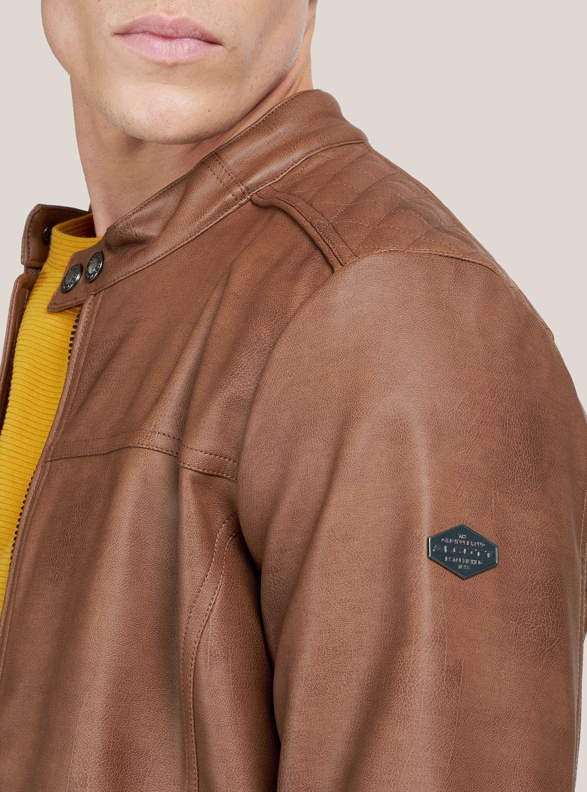 Leather effect zipped jacket
