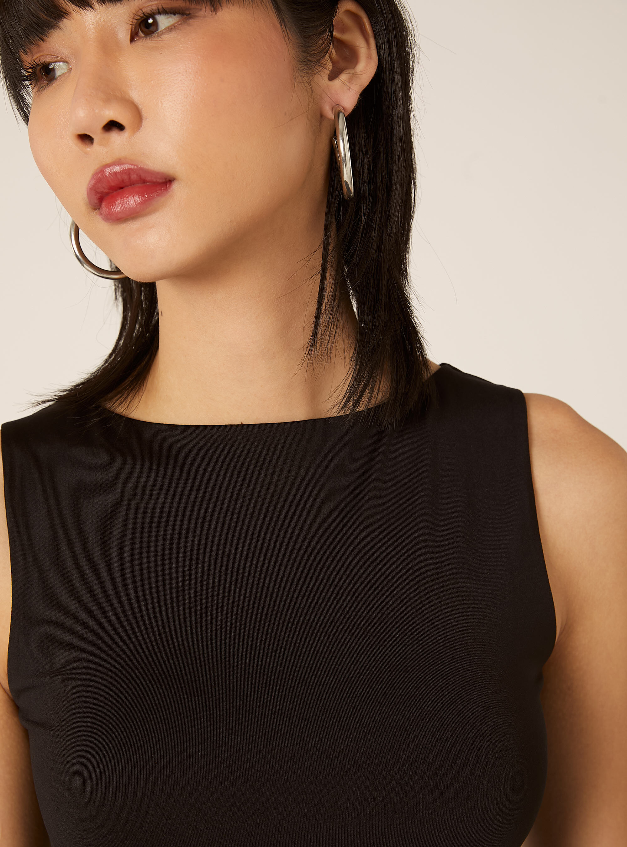 Body con scollo a barchetta, BK1 BLACK