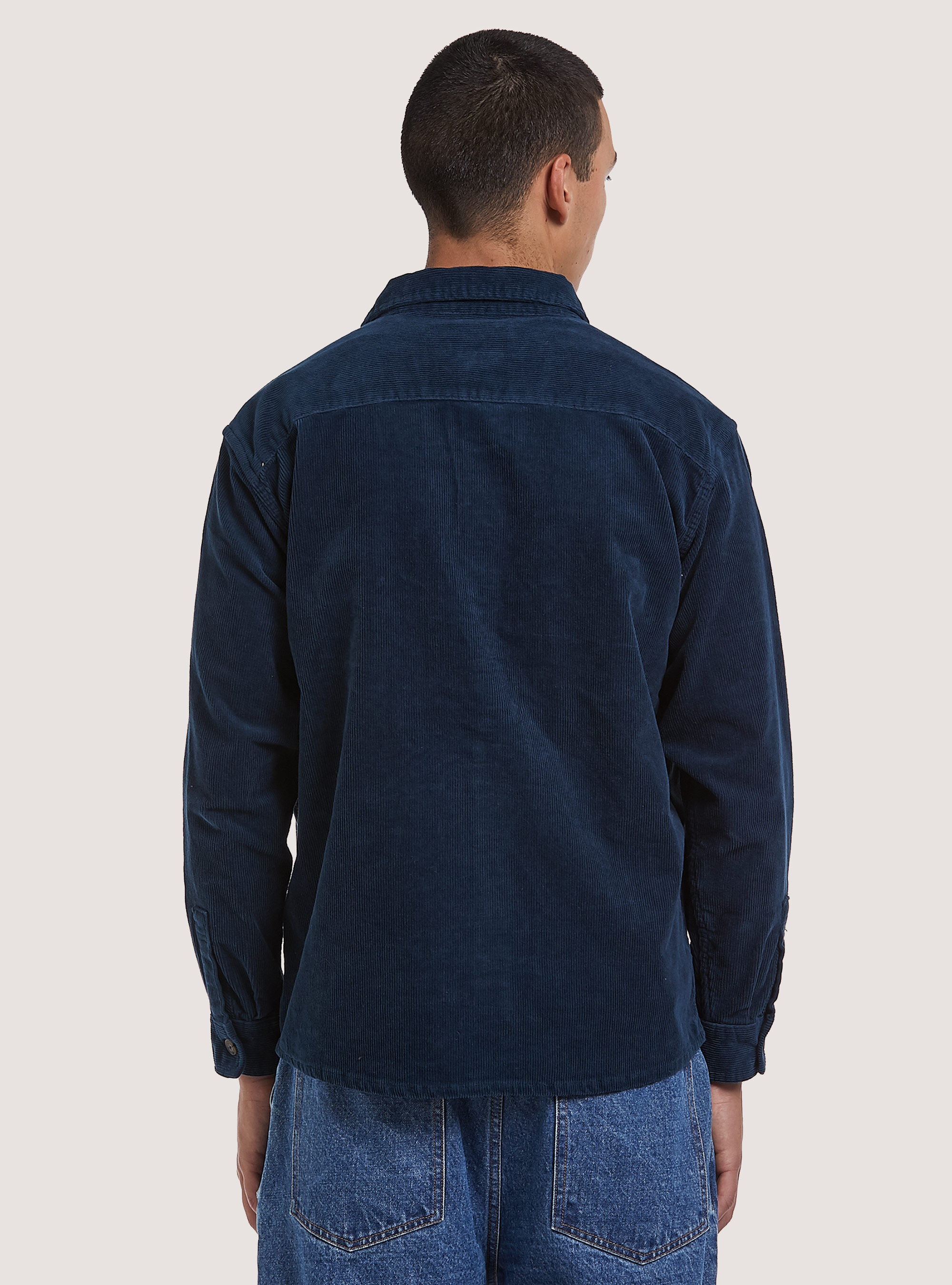 Camicia in velluto a costine, OB2 BLUE OIL MED.