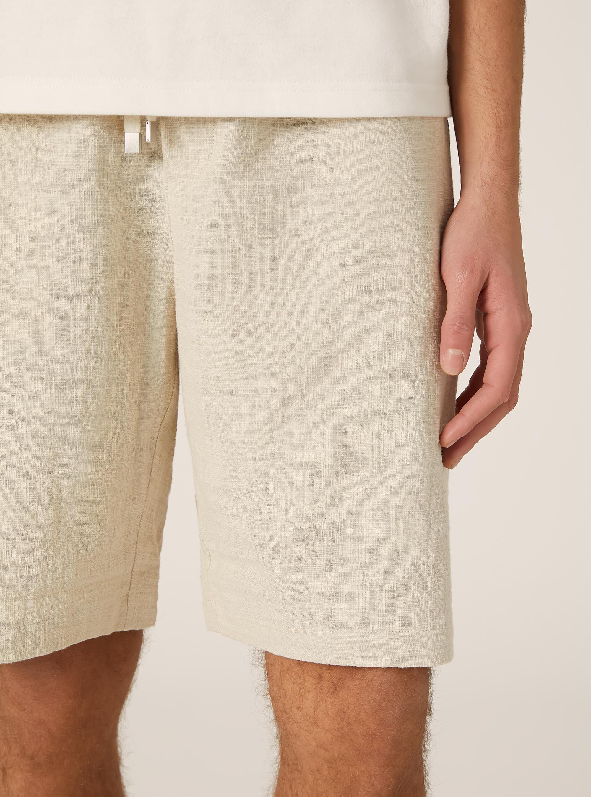 Bermudas de algod&oacute;n con cintura el&aacute;stica, BG3 BEIGE LIGHT