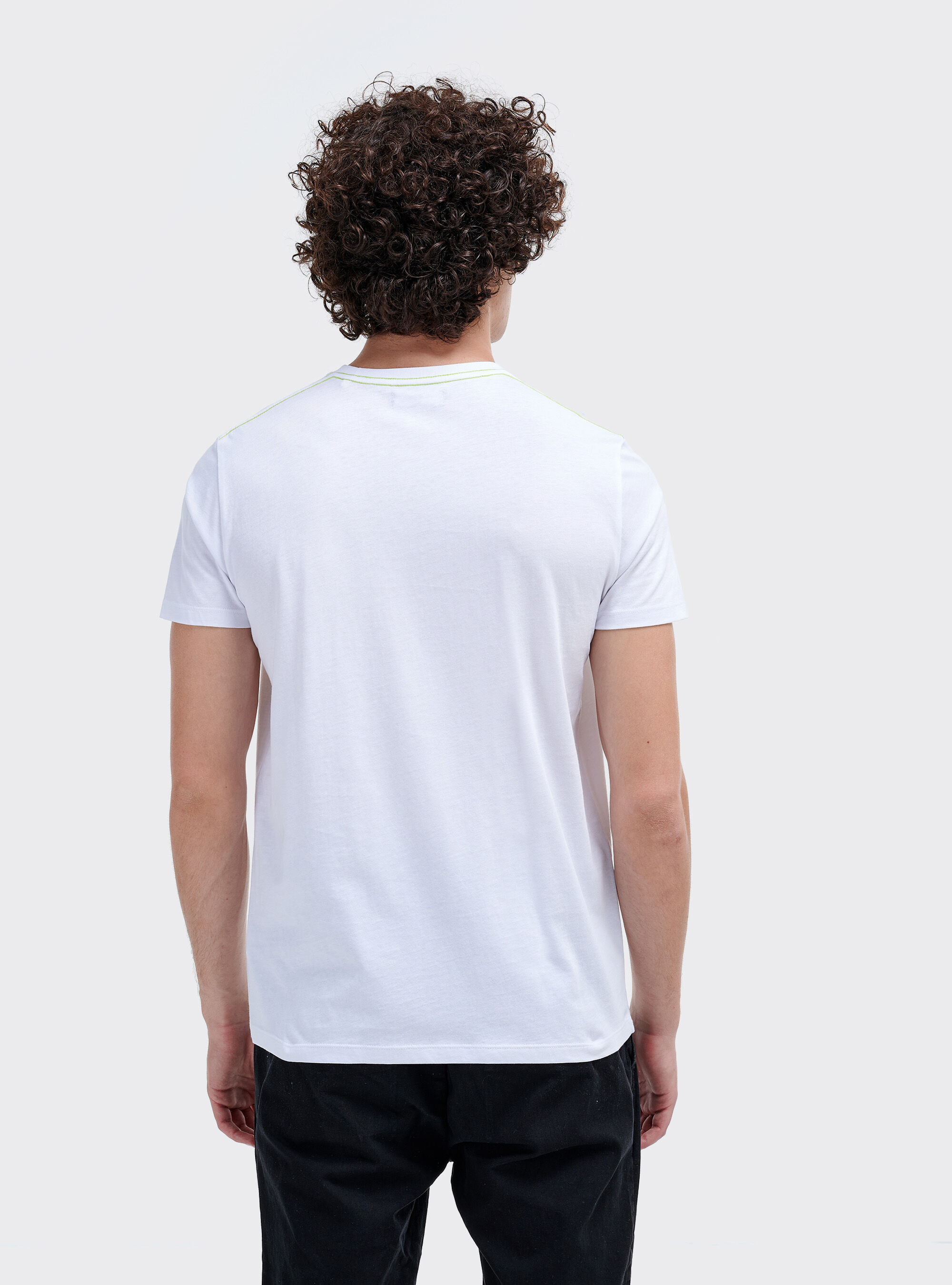 Camiseta con estampado, BLANCO